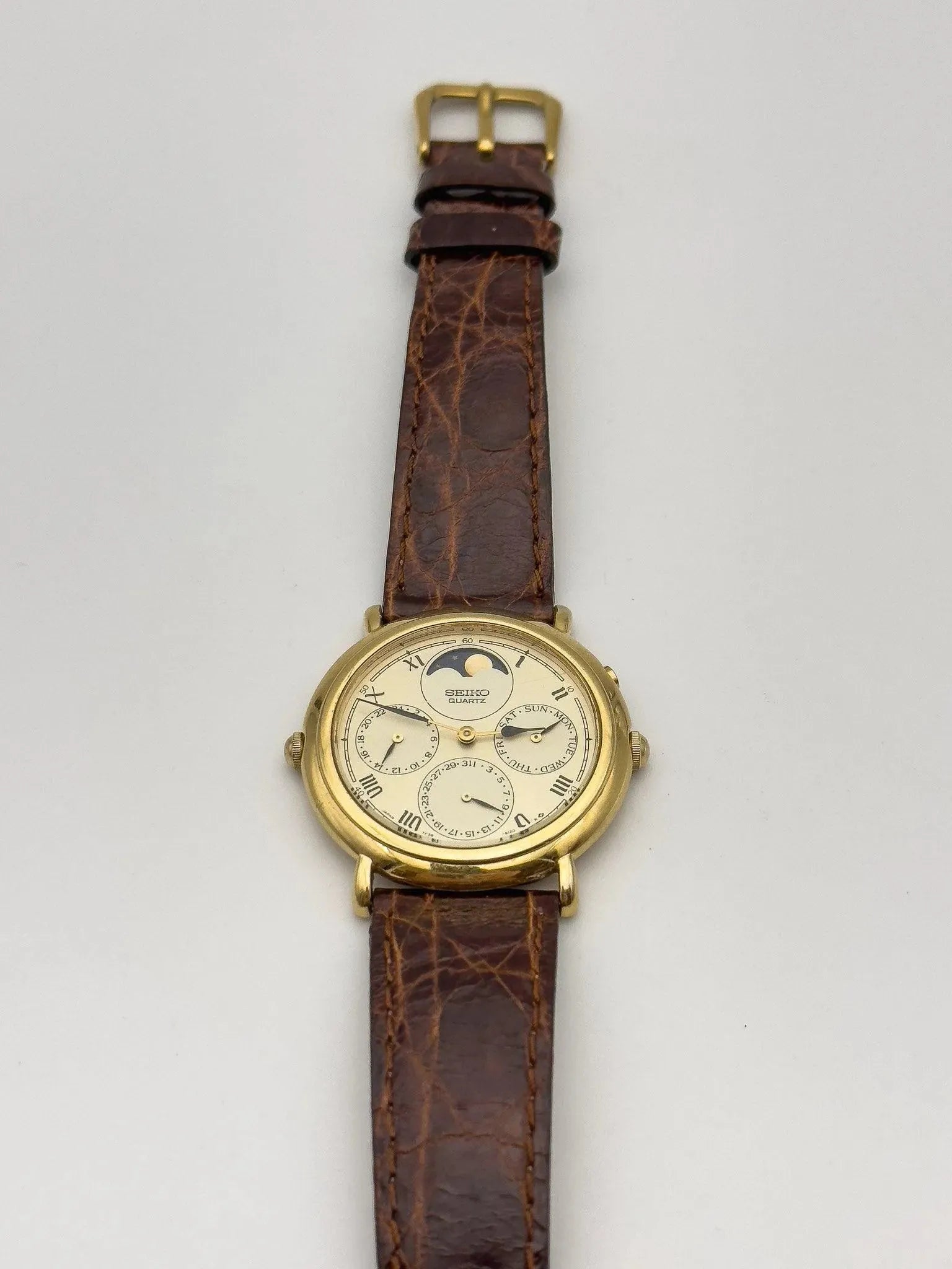 Seiko - Moonphase Triple Calendar Gold - 1988 - Atelier Victor Paris - Vintage Watch Shop Dubai