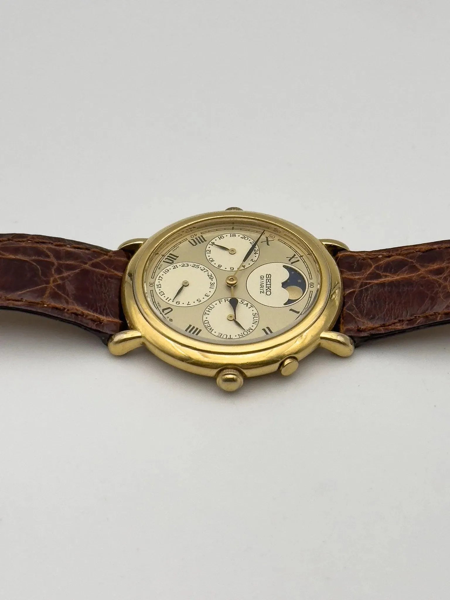 Seiko - Moonphase Triple Calendar Gold - 1988 - Atelier Victor Paris - Vintage Watch Shop Dubai
