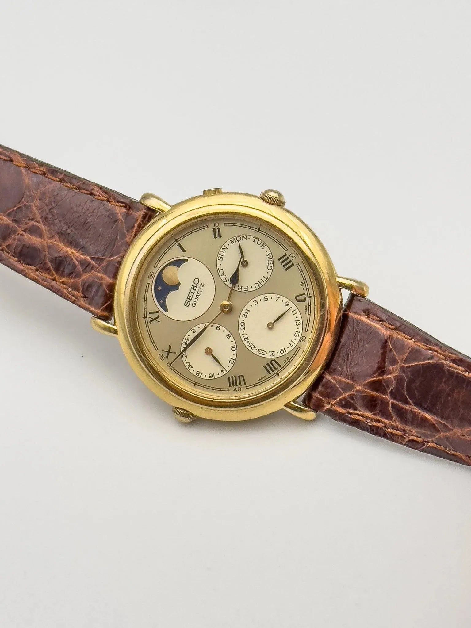 Seiko - Moonphase Triple Calendar Gold - 1988 - Atelier Victor Paris - Vintage Watch Shop Dubai