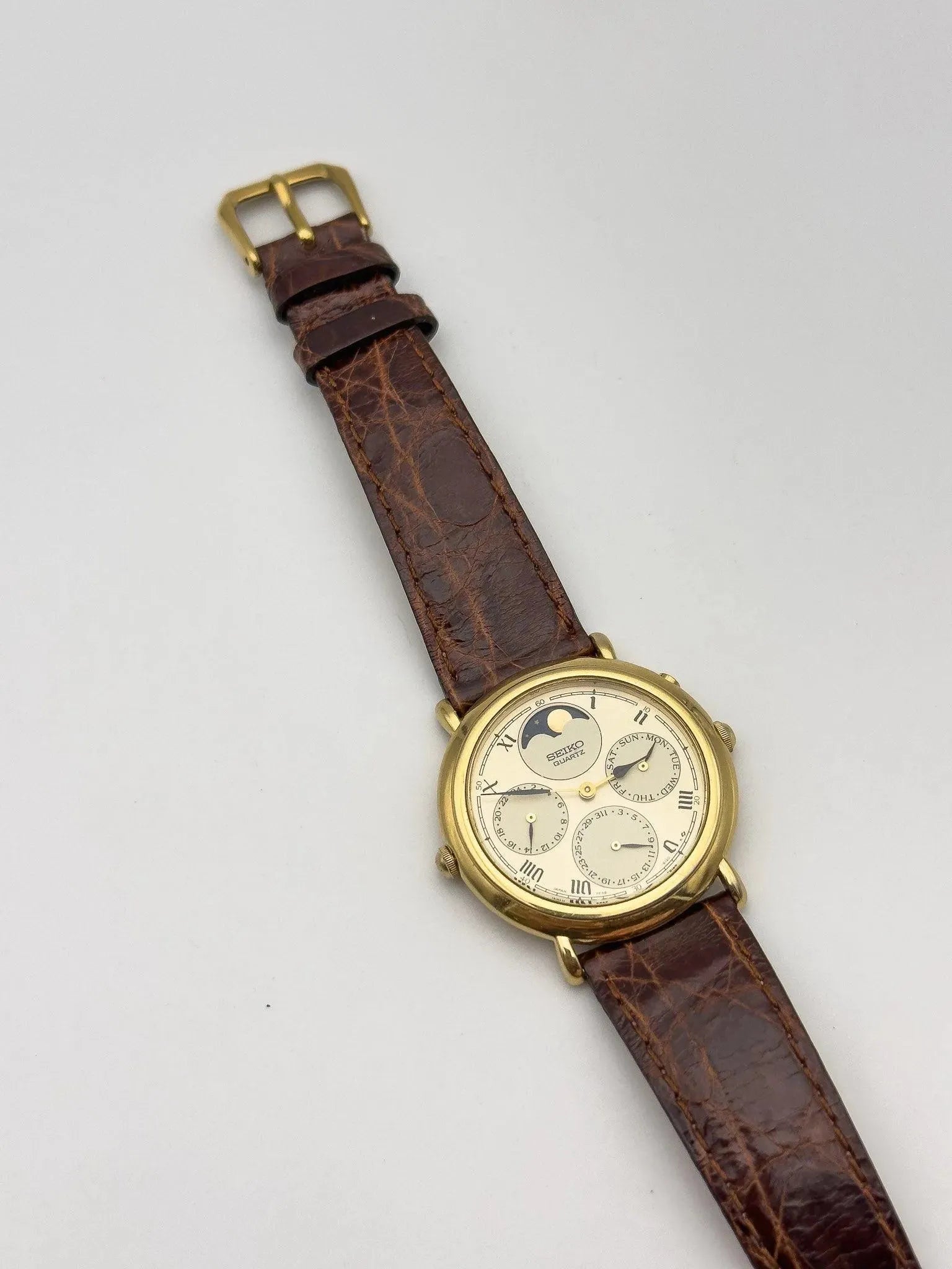 Seiko - Moonphase Triple Calendar Gold - 1988 - Atelier Victor Paris - Vintage Watch Shop Dubai