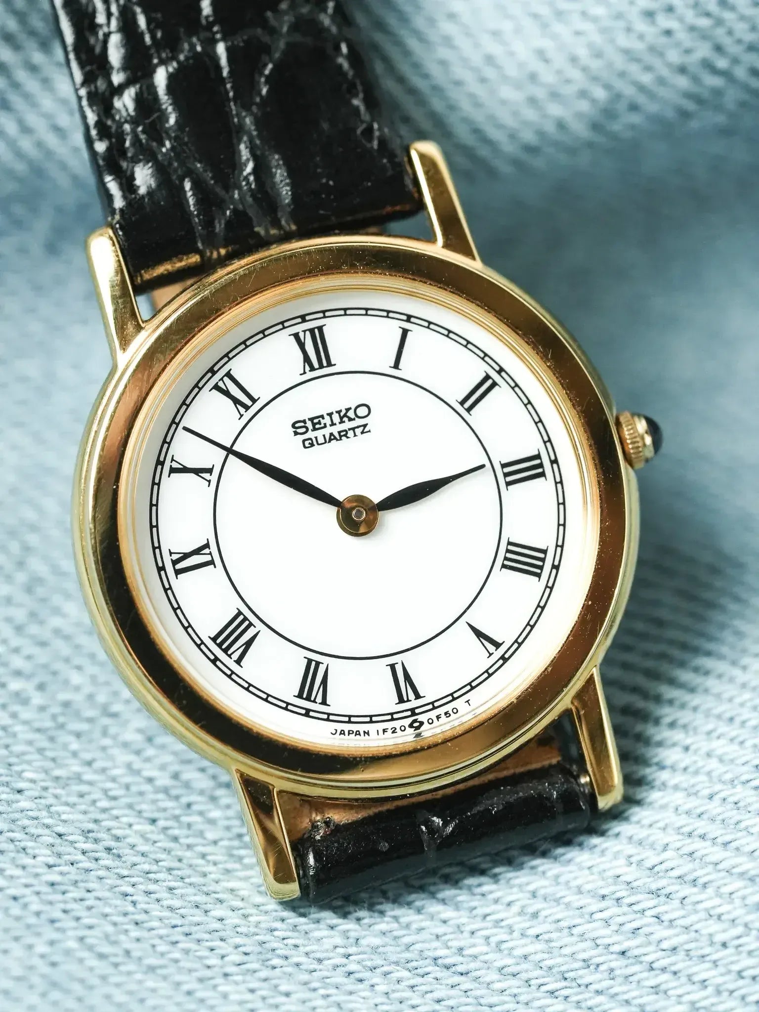 Seiko - Round Gold White Roman Dial - NOS - 1991 - Atelier Victor