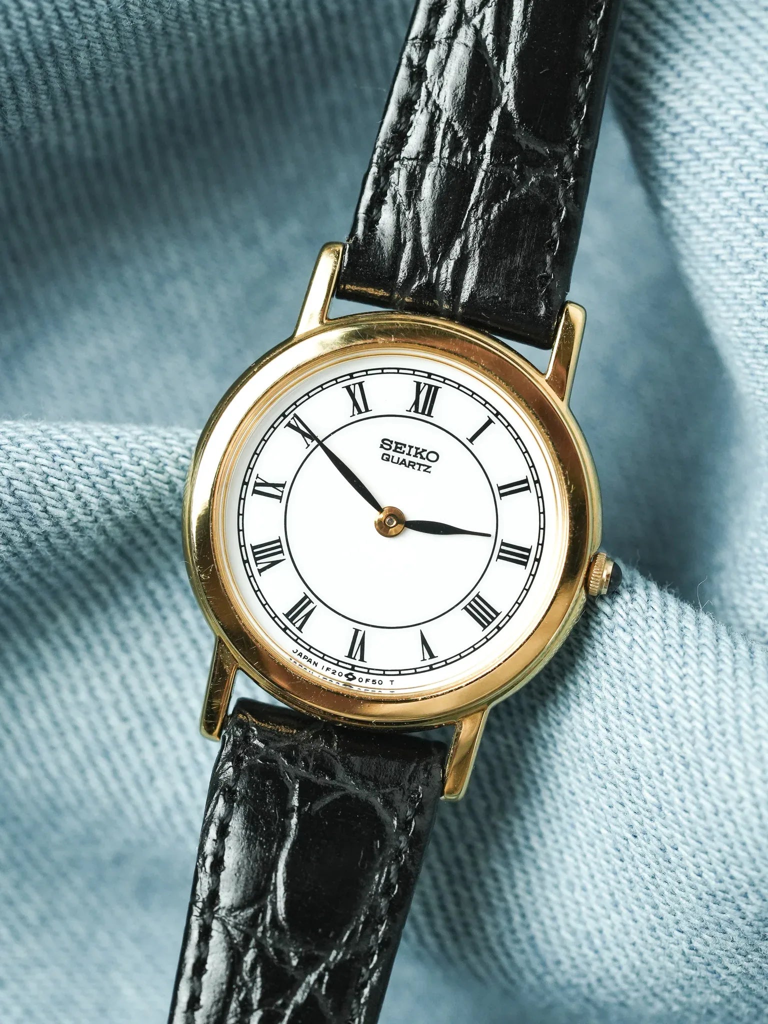 Seiko - Ronde Or Cadran Romain Blanc - NOS - 1991 - Atelier Victor - Vintage  Shop
