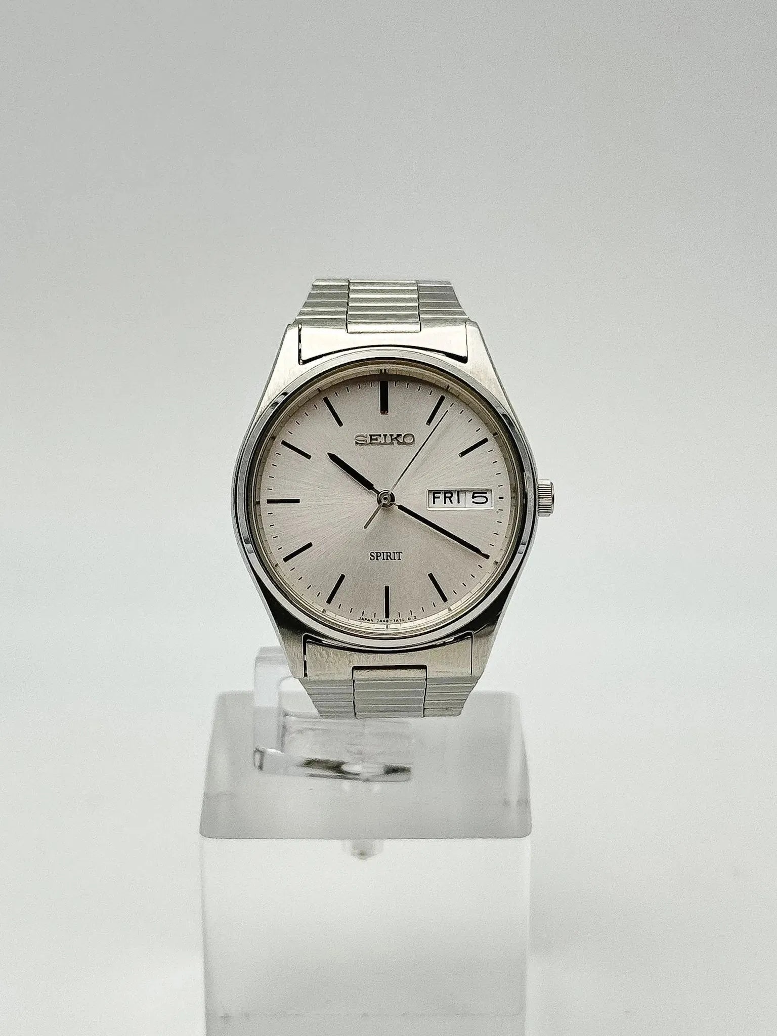 Seiko - Spirit Acier Daydate Cadran Argent Index Noir - 1994 - Atelier Victor - Vintage  Shop
