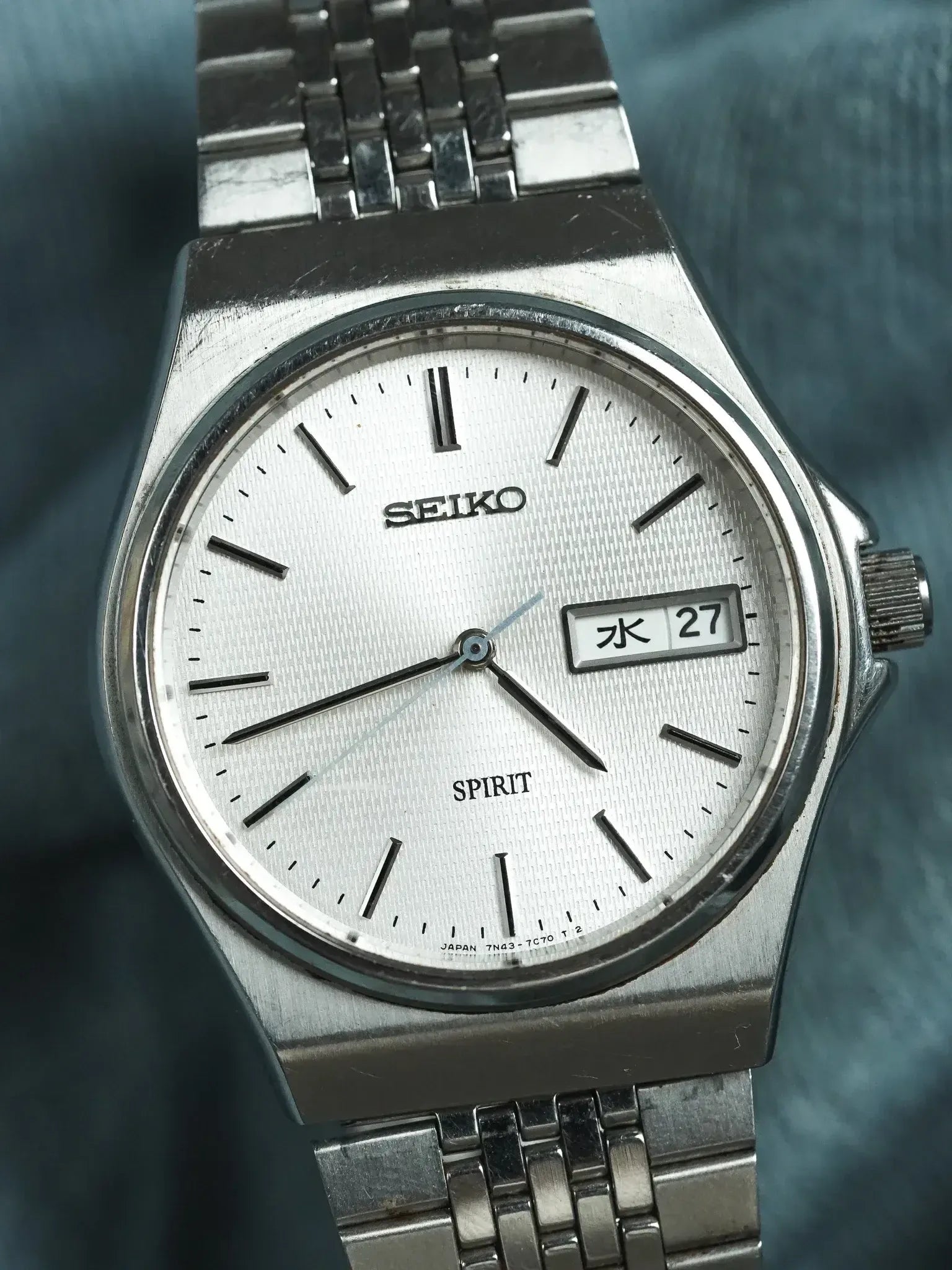 SEIKO SPIRIT DAY DATE Vintage Watch 超美品 Seiko - Spirit Daydate Kanji Acier Tapissé - 1989 - Atelier Victor
