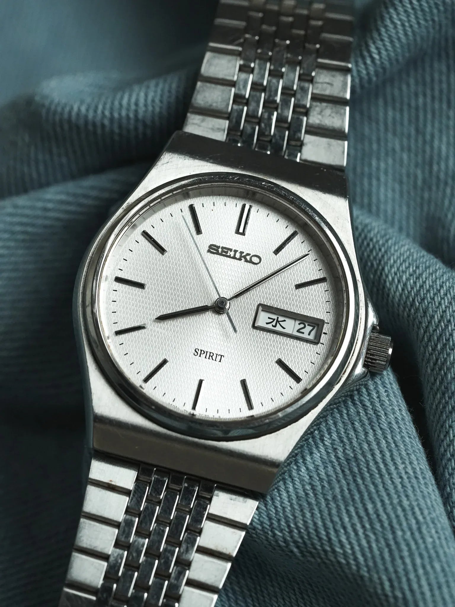 Seiko - Spirit Daydate Kanji Acier Tapissé - 1989 - Atelier Victor - Vintage  Shop