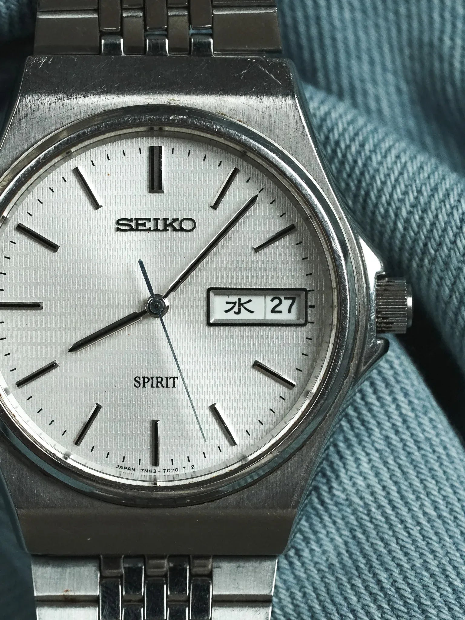 Seiko - Spirit Daydate Kanji Acier Tapissé - 1989 - Atelier Victor - Vintage  Shop