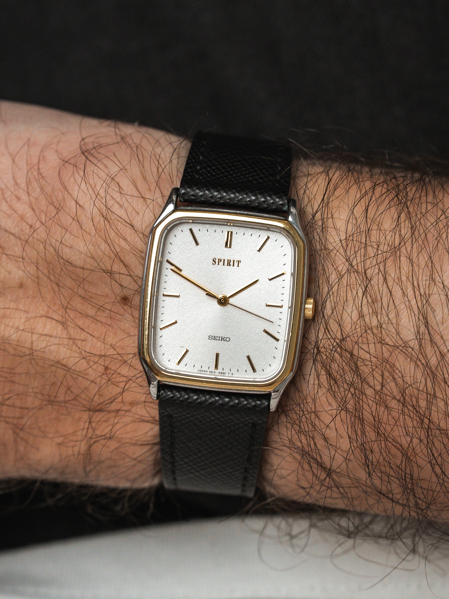 Seiko Rectangular Spirit 5E31 — White Dial (1994) - Atelier Victor