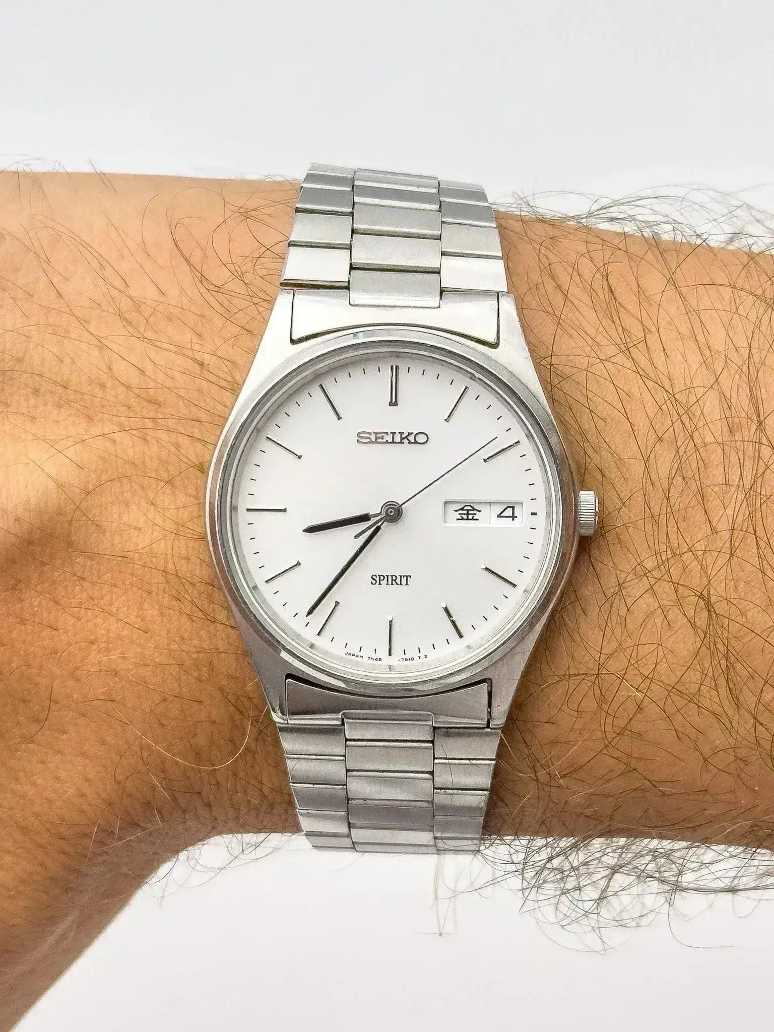 SEIKO SPIRIT メンズ腕時計 クォーツ シルバー 274 Seiko - Spirit Silver Daydate - Full Set - 1996 - Atelier Victor