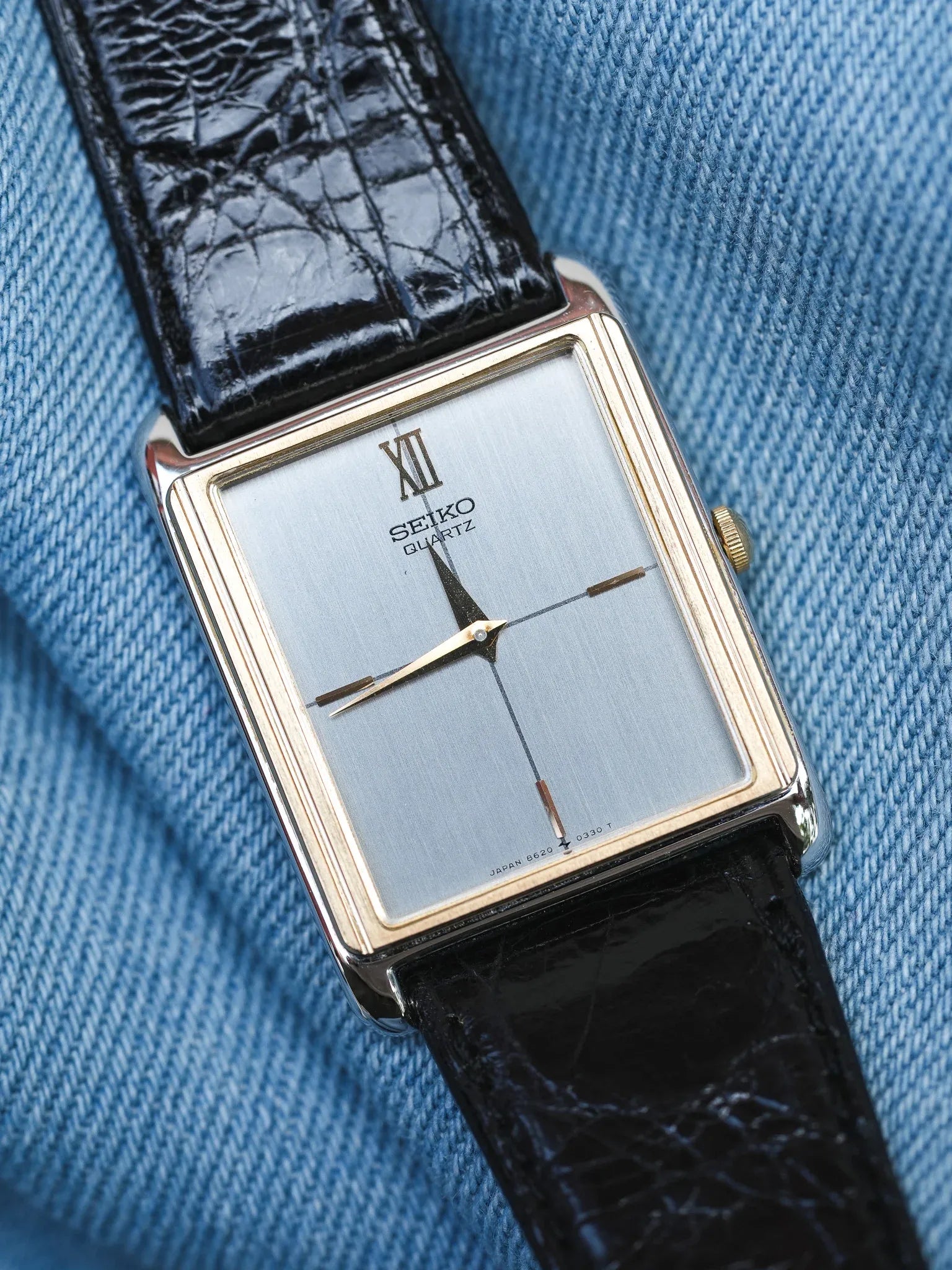 Seiko - Tank Bicolores Acier Or Crosshair - NOS - 1982 - Atelier Victor