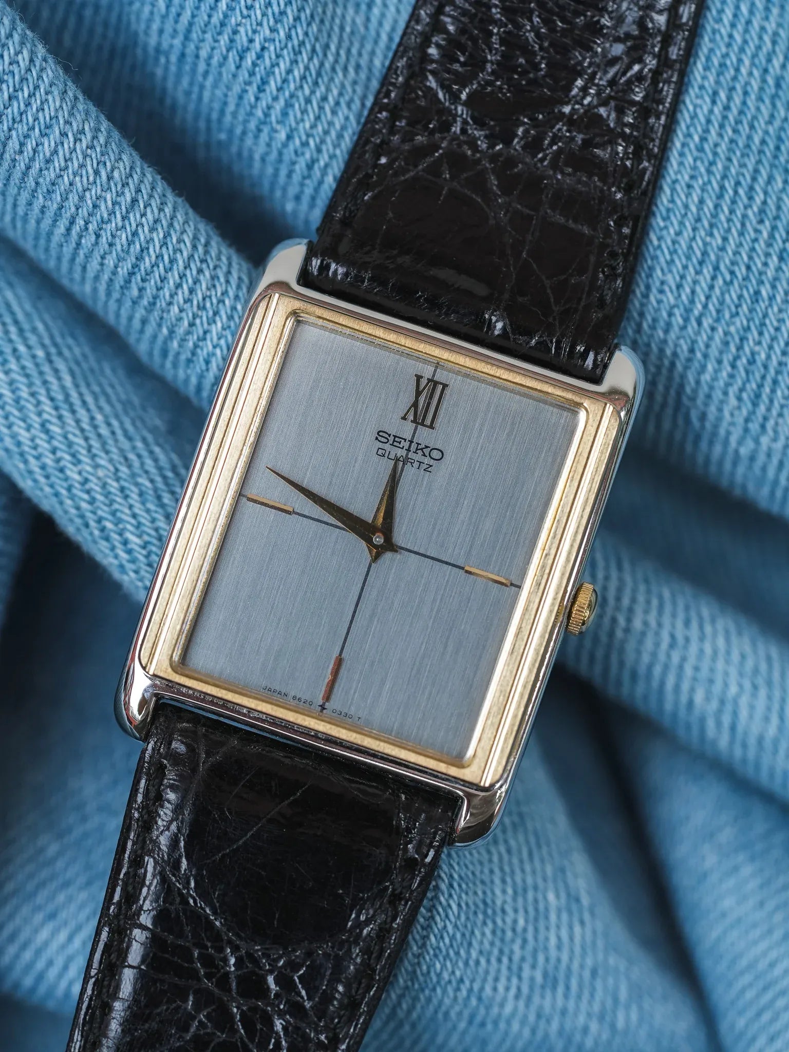 Seiko - Tank Bicolores Acier Or Crosshair - NOS - 1982 - Atelier Victor