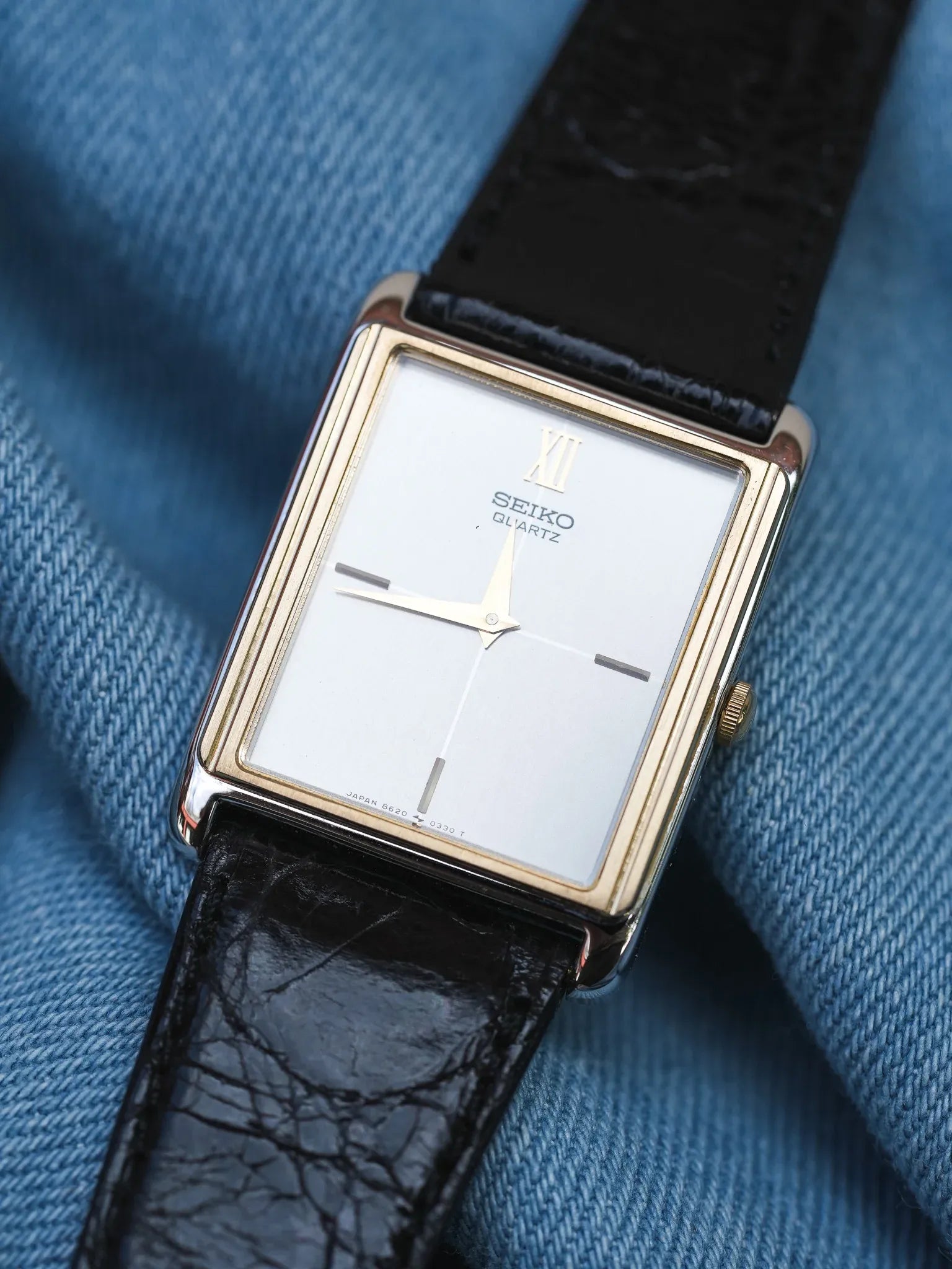 Seiko - Tank Bicolores Acier Or Crosshair - NOS - 1982 - Atelier Victor - Vintage  Shop