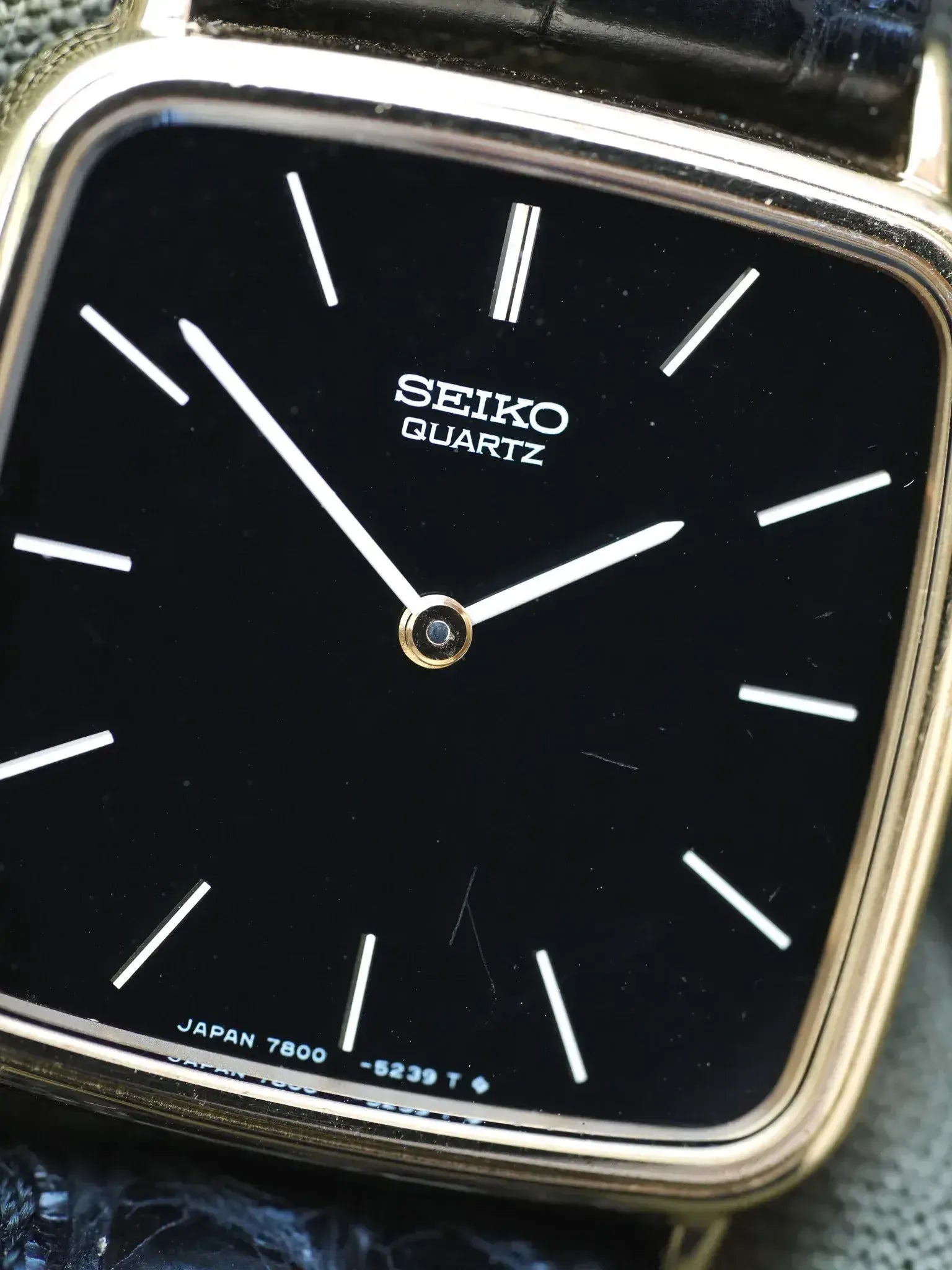 Seiko - Tank Black Square White Index - 1979