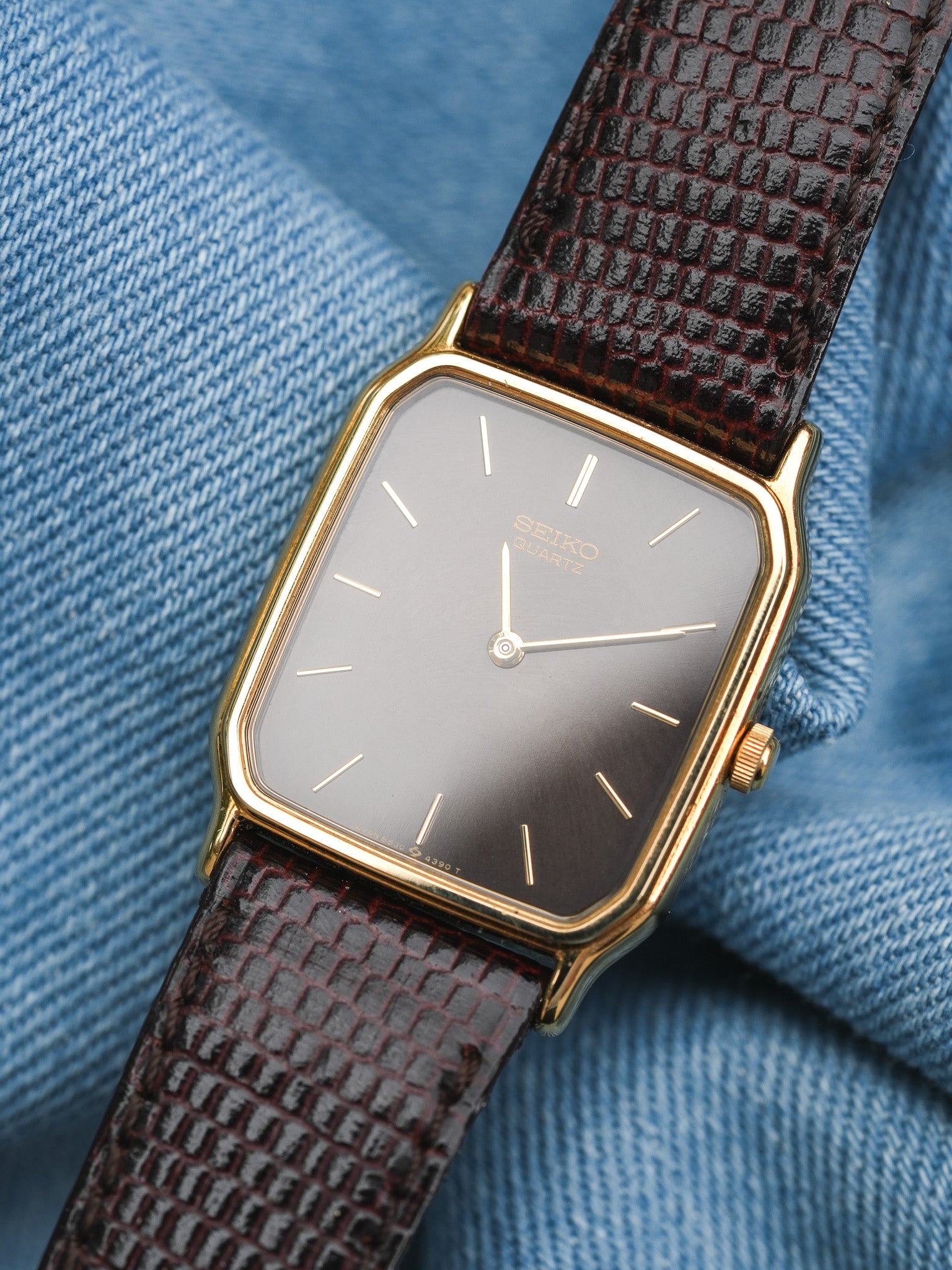 Seiko - Tank Chocolat Plaqué or - 1985 - Atelier Victor - Vintage  Shop