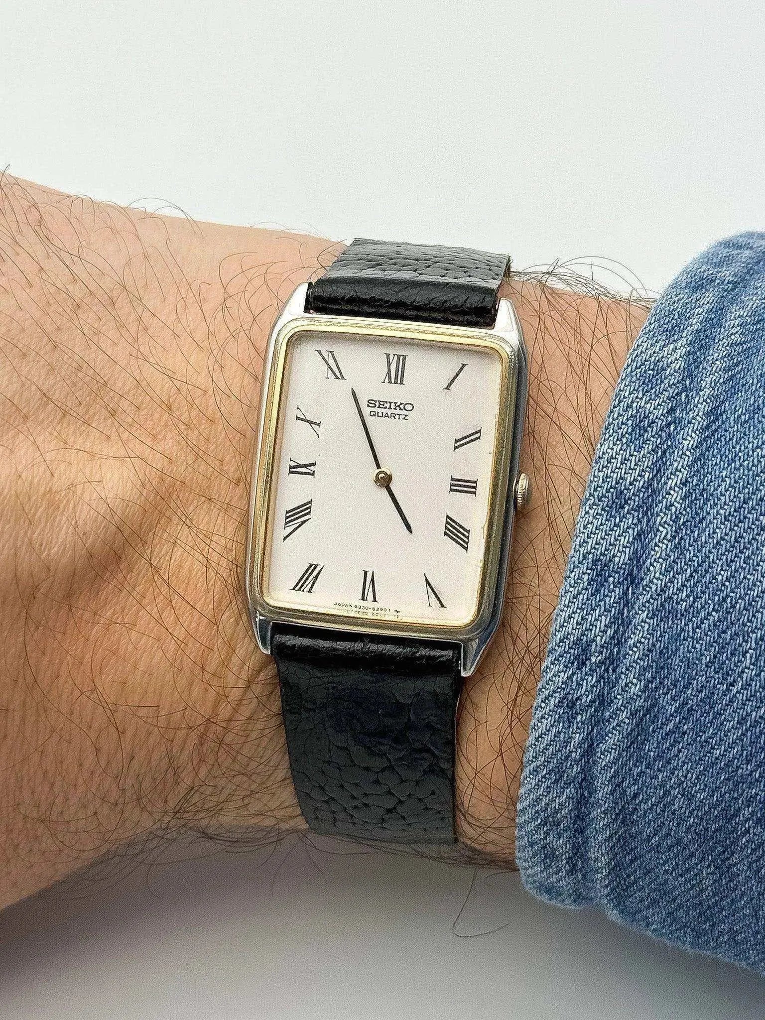 Seiko - Tank Gold Bezel - 1990 - Atelier Victor Paris - Vintage Watch Shop Dubai