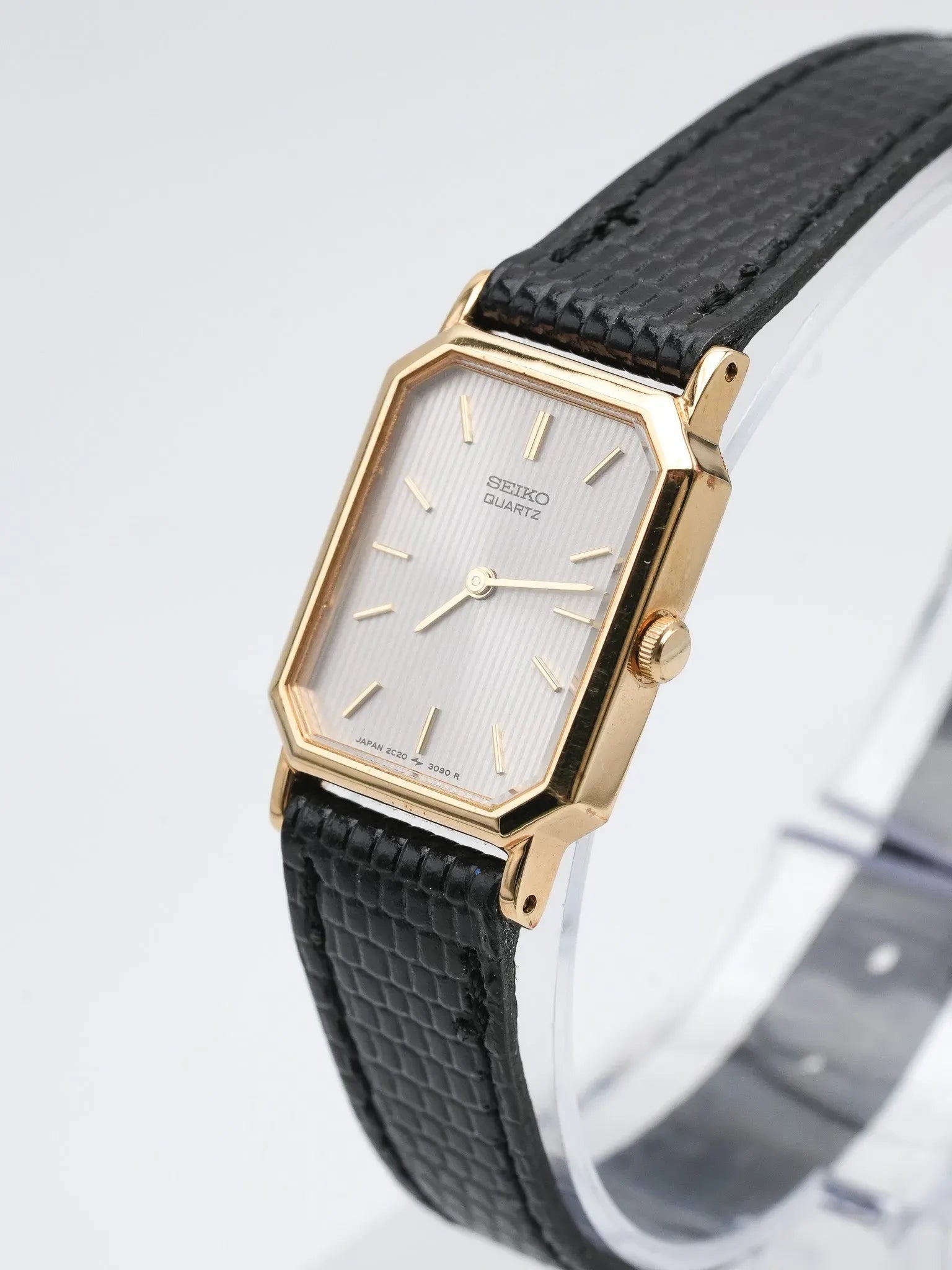 Seiko - Tank Octogonale Tapisserie Plaqué or Femme - NOS - 1995 - Atelier Victor