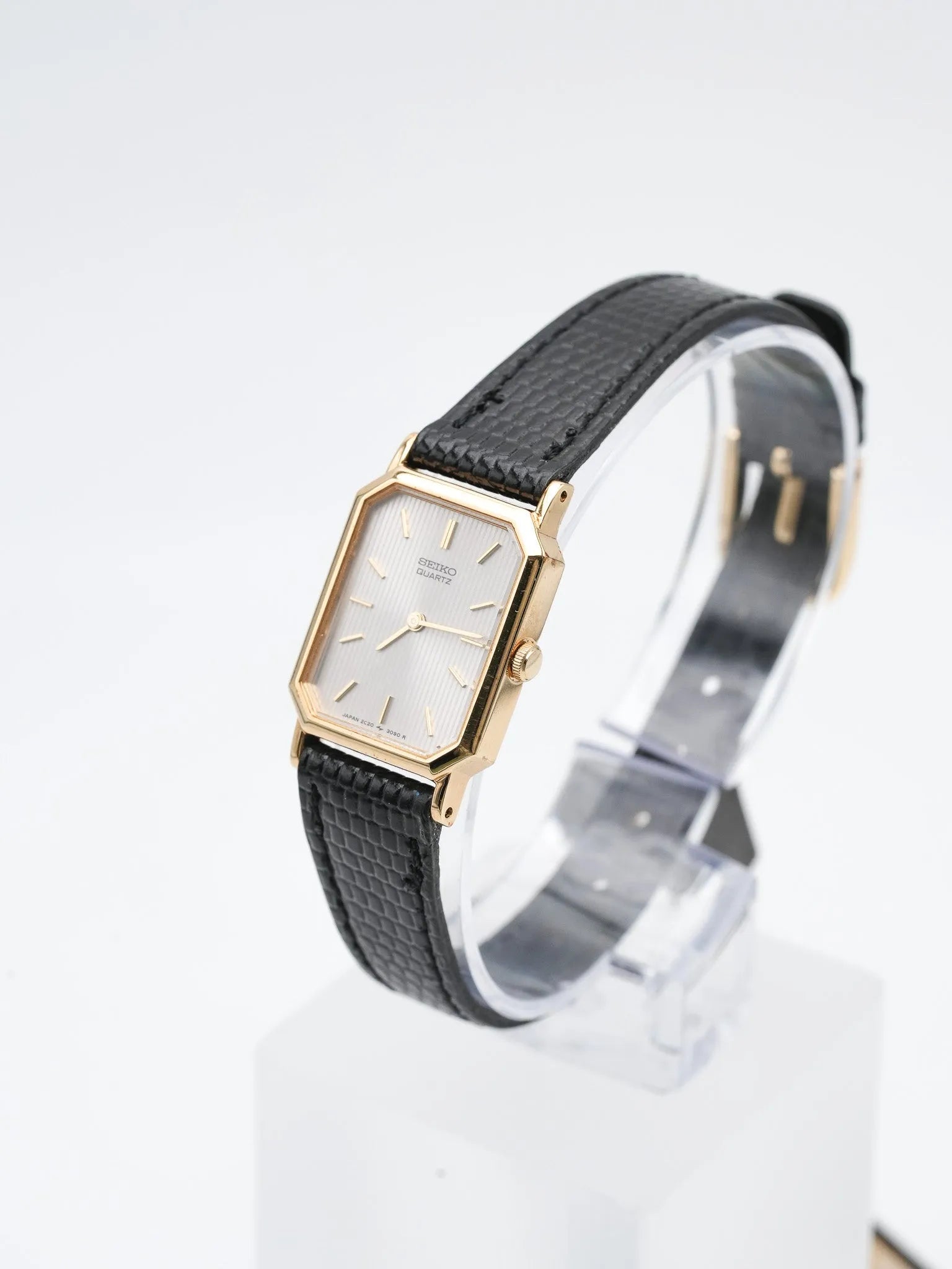 Seiko - Tank Octogonale Tapisserie Plaqué or Femme - NOS - 1995 - Atelier Victor Paris - Vintage Watch Shop Dubai