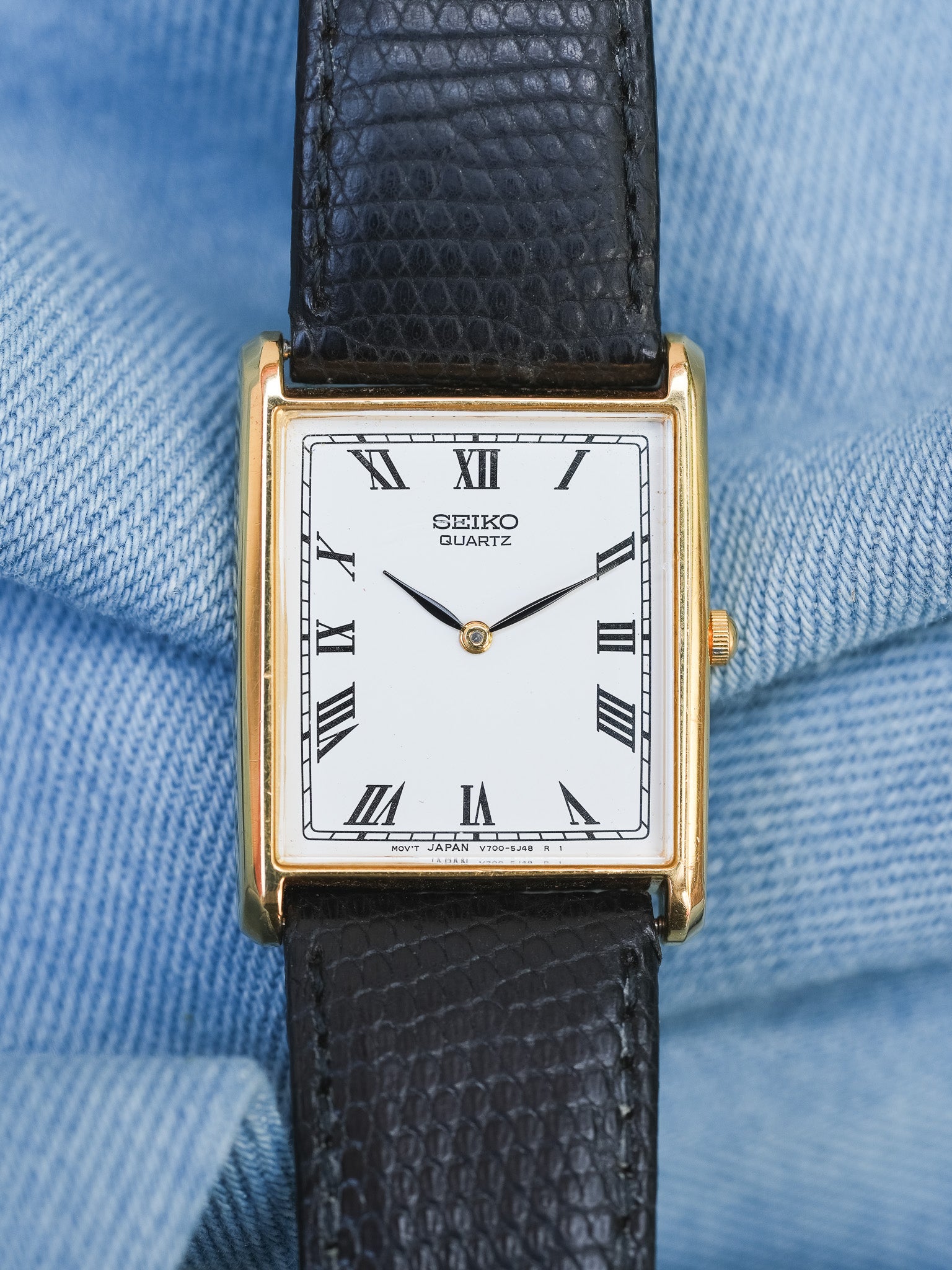 Seiko - Tank Or Cadran Blanc Romain - 1995 - Atelier Victor - Vintage  Shop