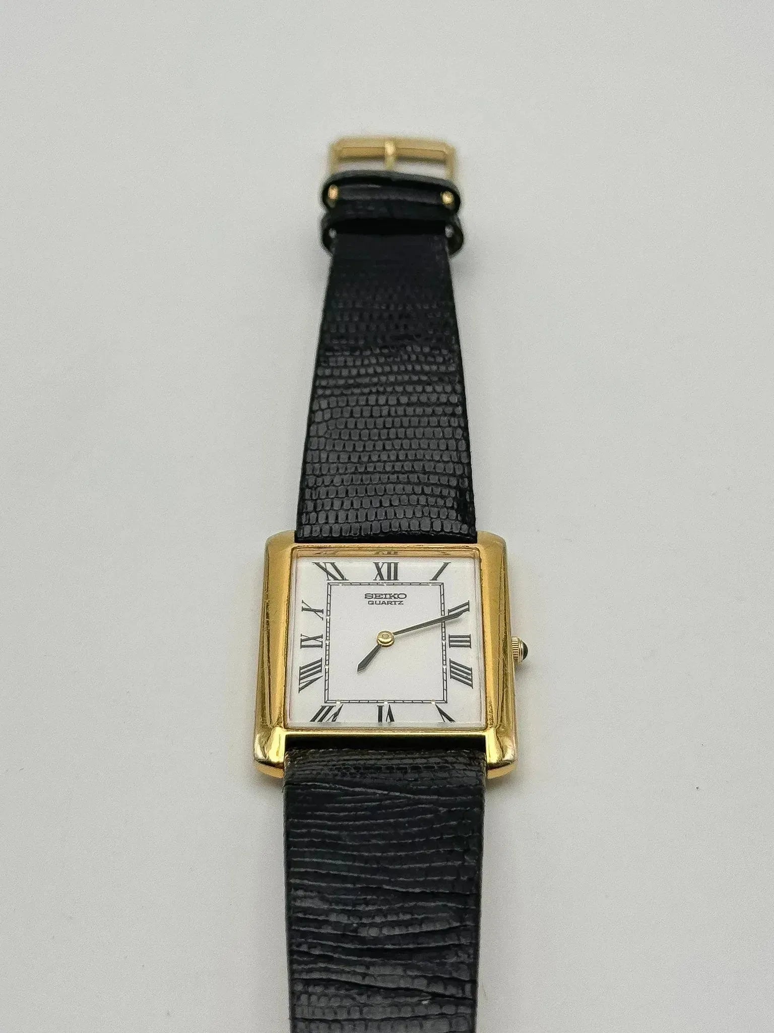 Seiko - Tank Plaqué Or Cadran blanc Cabochon - 1981 - Atelier Victor