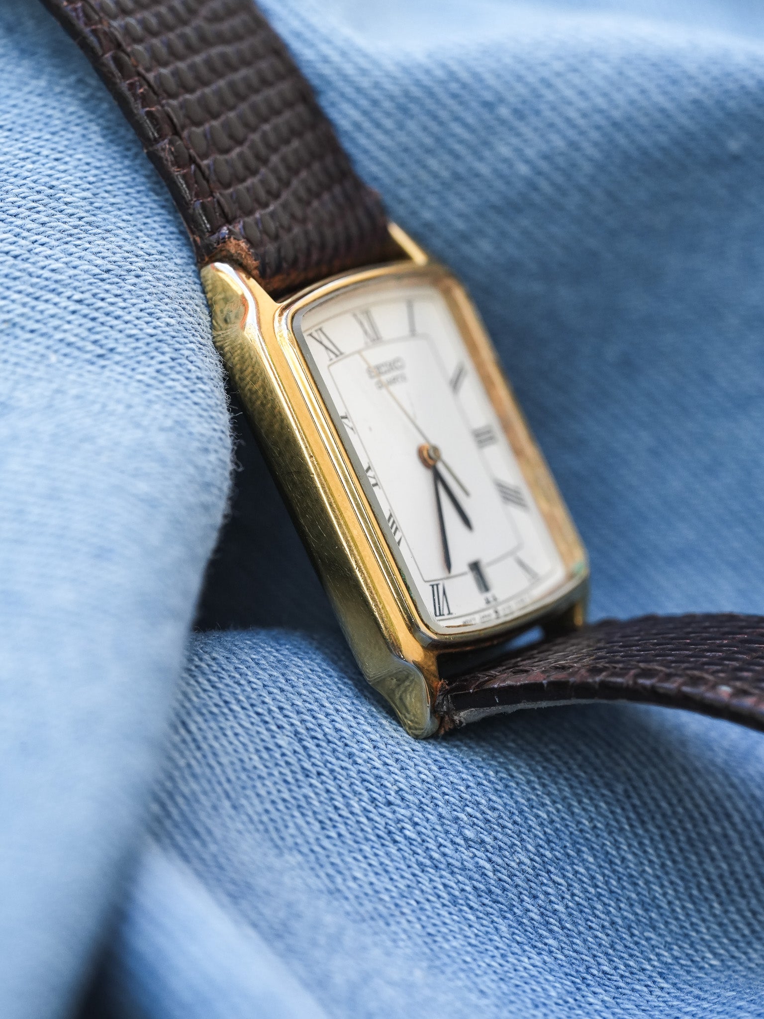 Seiko - Tank Romain Plaqué or Date 6H - 1989 - Atelier Victor Paris - Vintage Watch Shop Dubai