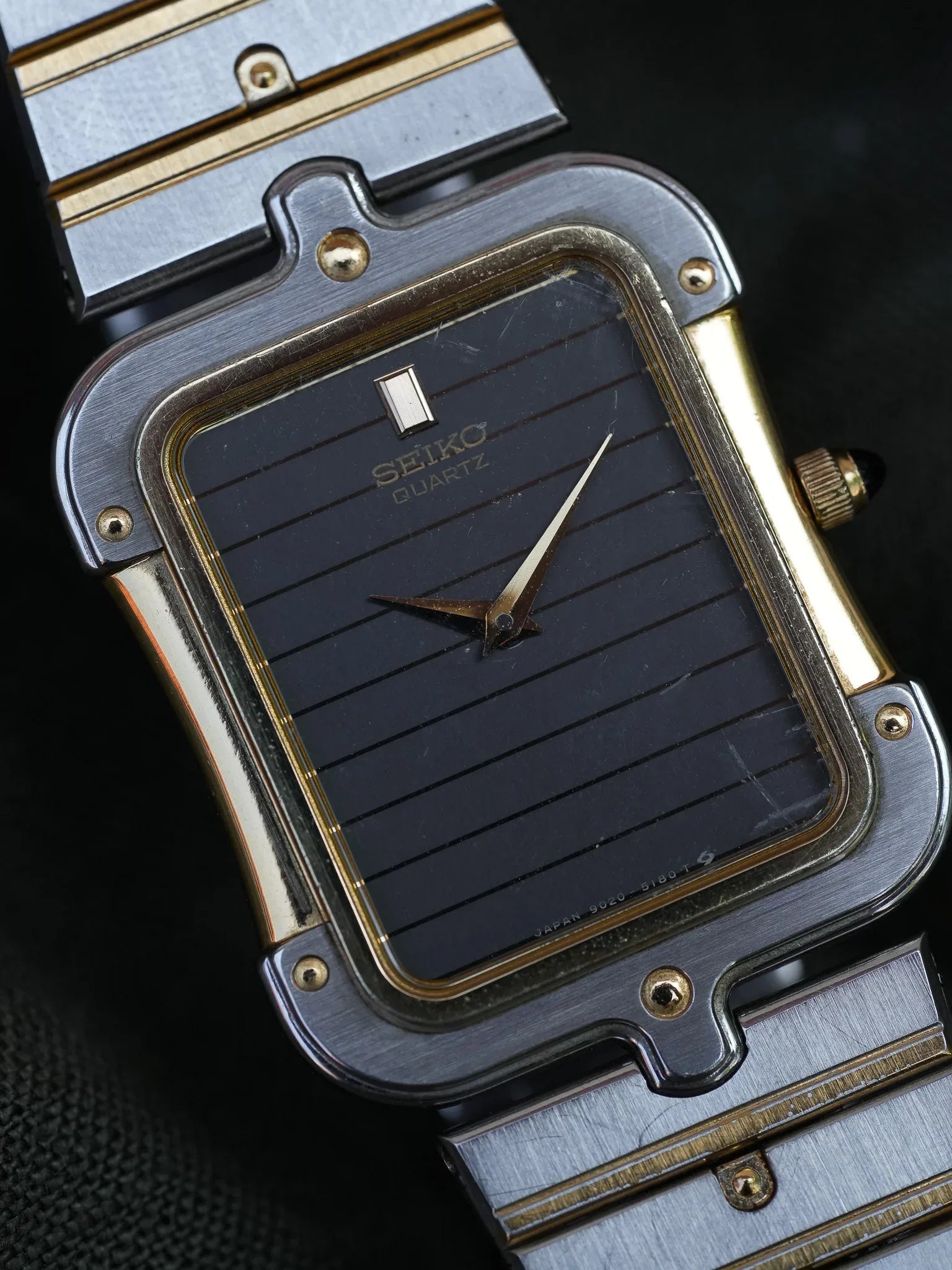 Seiko - Tank Special Acier Or Bracelet acier - Boite - 1983 - Atelier Victor - Vintage  Shop