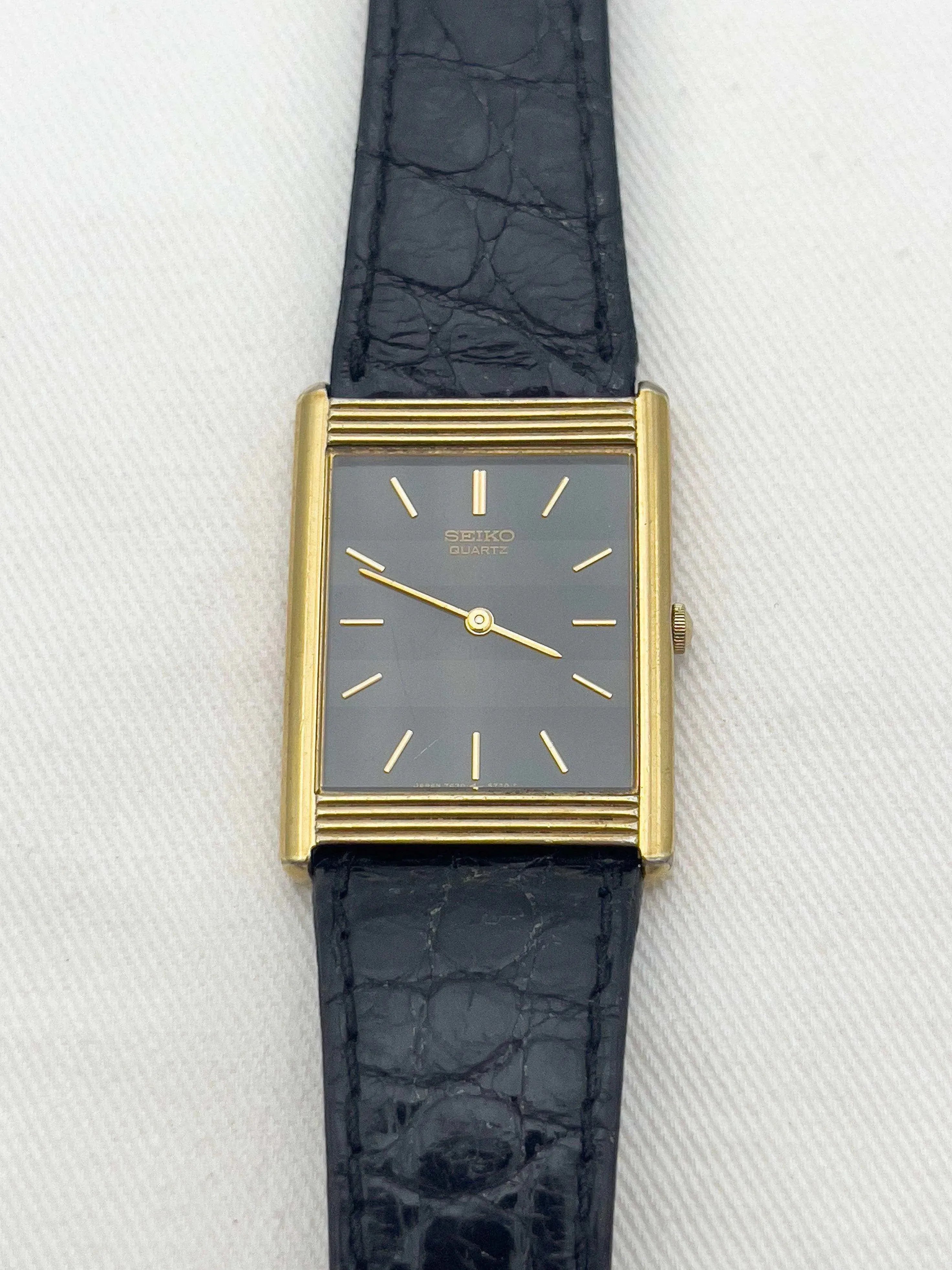 Seiko - Tank Striée Noir - 1984 - Atelier Victor - Vintage  Shop