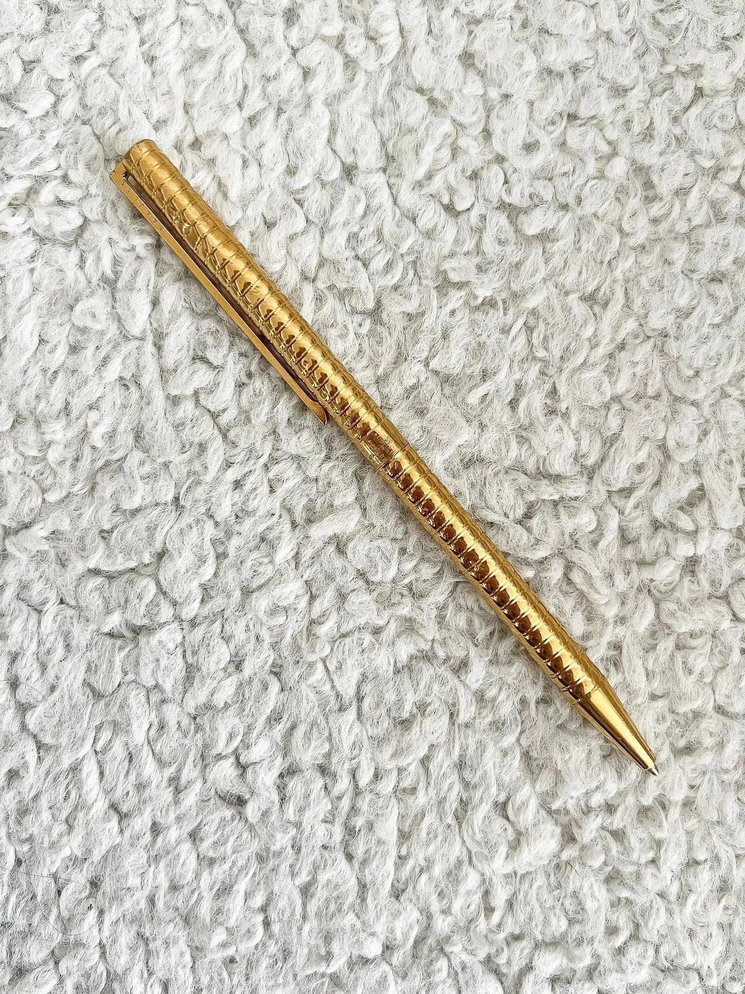 ST Dupont Paris - Stylo Bille Gold Design - 1990s - Atelier Victor