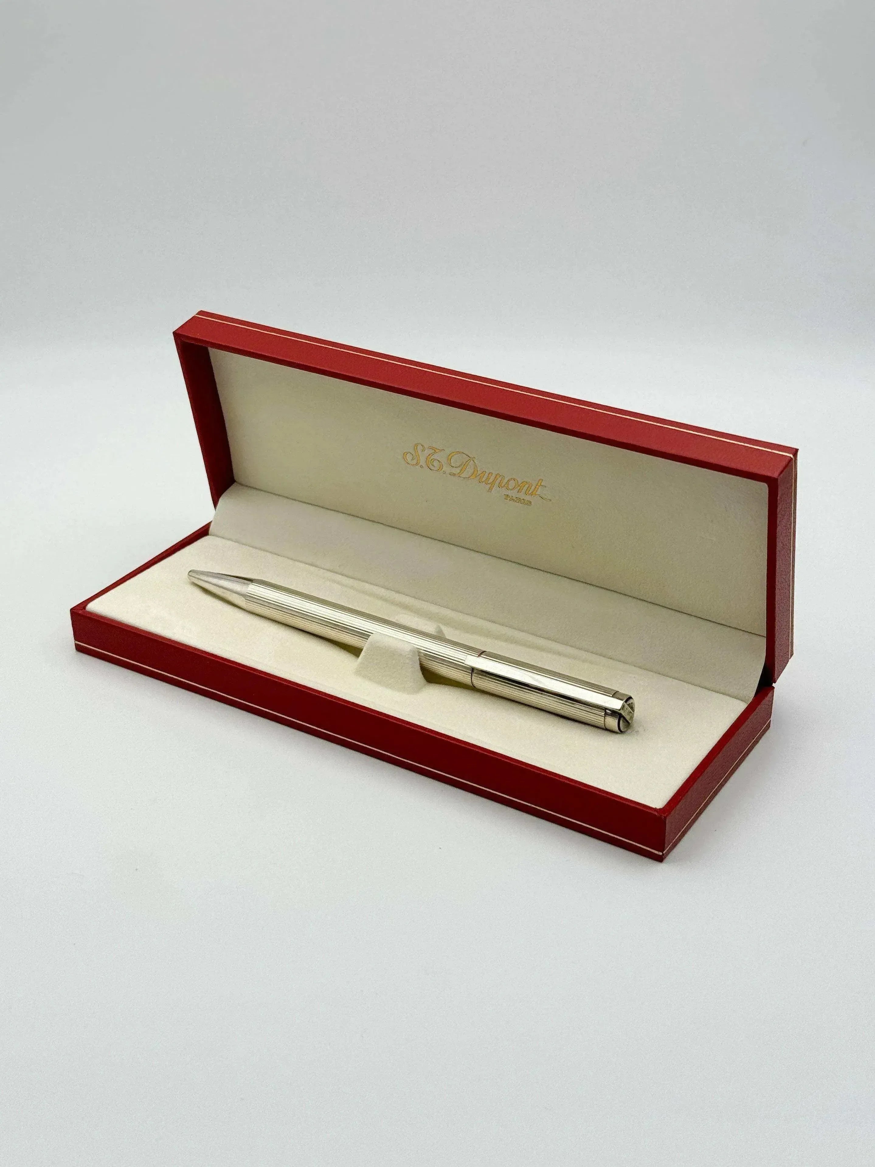 ST Dupont Paris - Silver metal ballpoint pen - Box - 1980s
