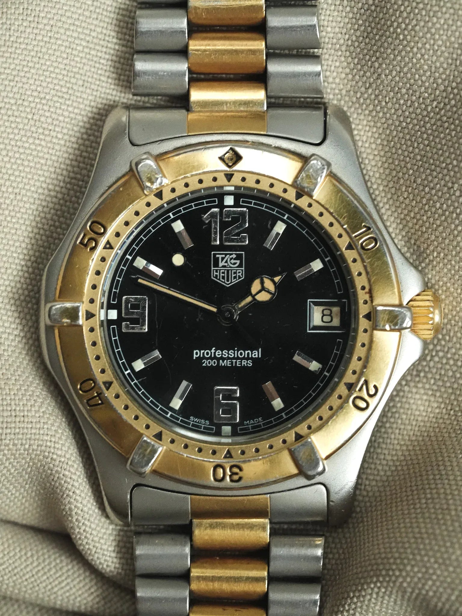 Tag Heuer - Professionnel 2000 39mm Acier Or Cadran noir - 1990s - Atelier Victor - Vintage  Shop