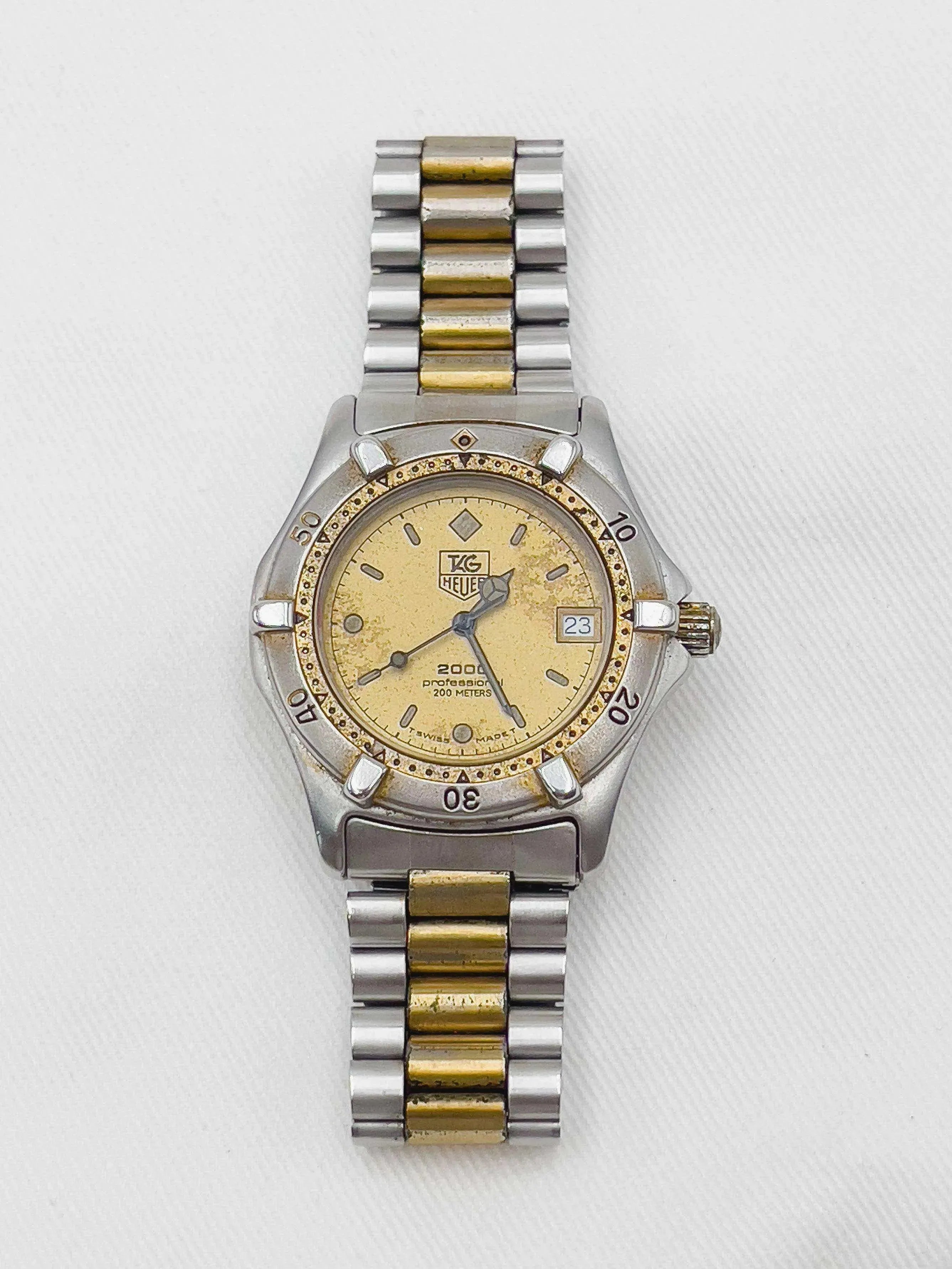 Tag Heuer - Professionnel 2000 Gold Patinée - 1990s - Atelier Victor Paris - Vintage Watch Shop Dubai