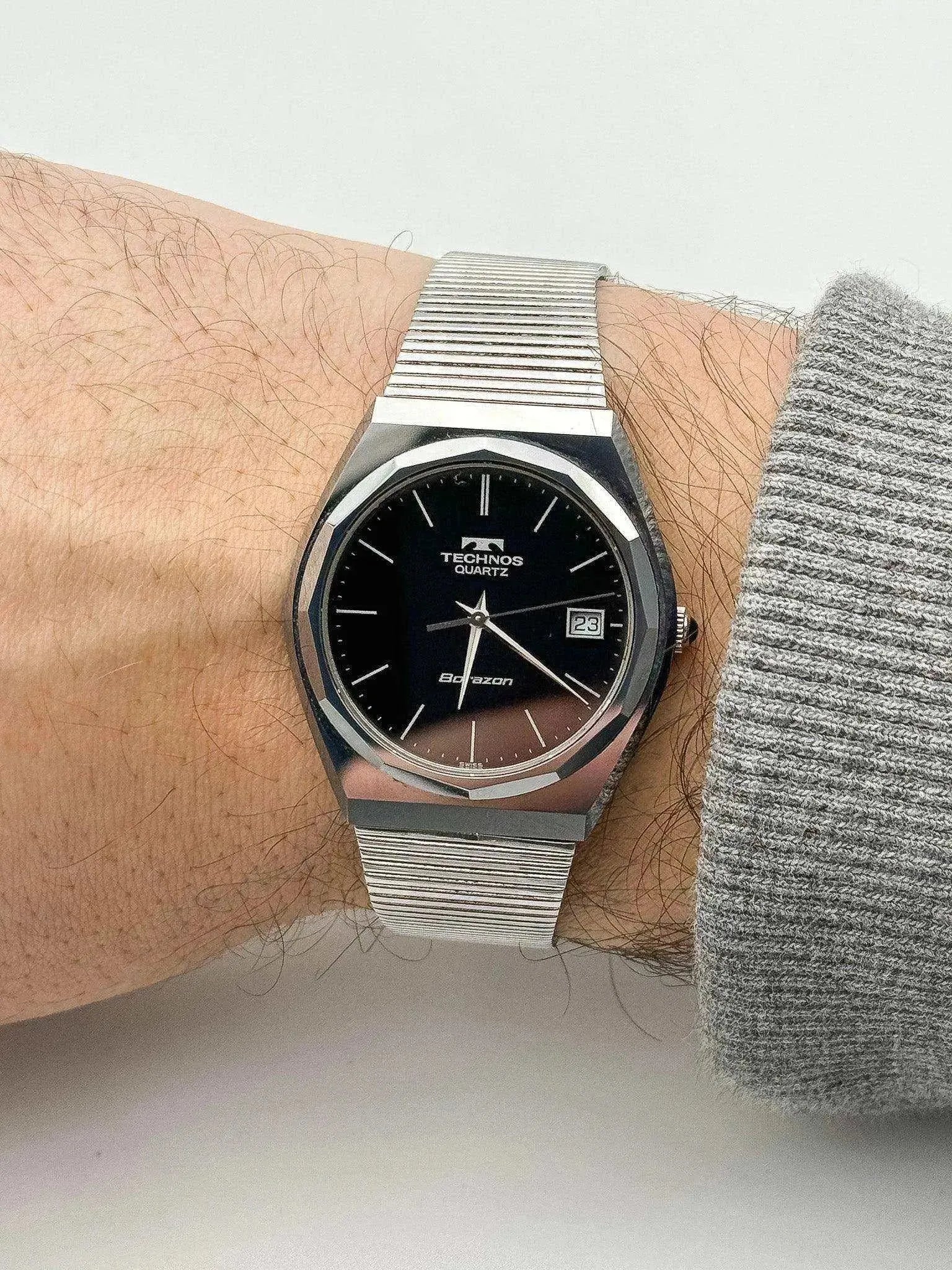 Technos - Black Steel - 1980s - Atelier Victor Paris - Vintage Watch Shop Dubai