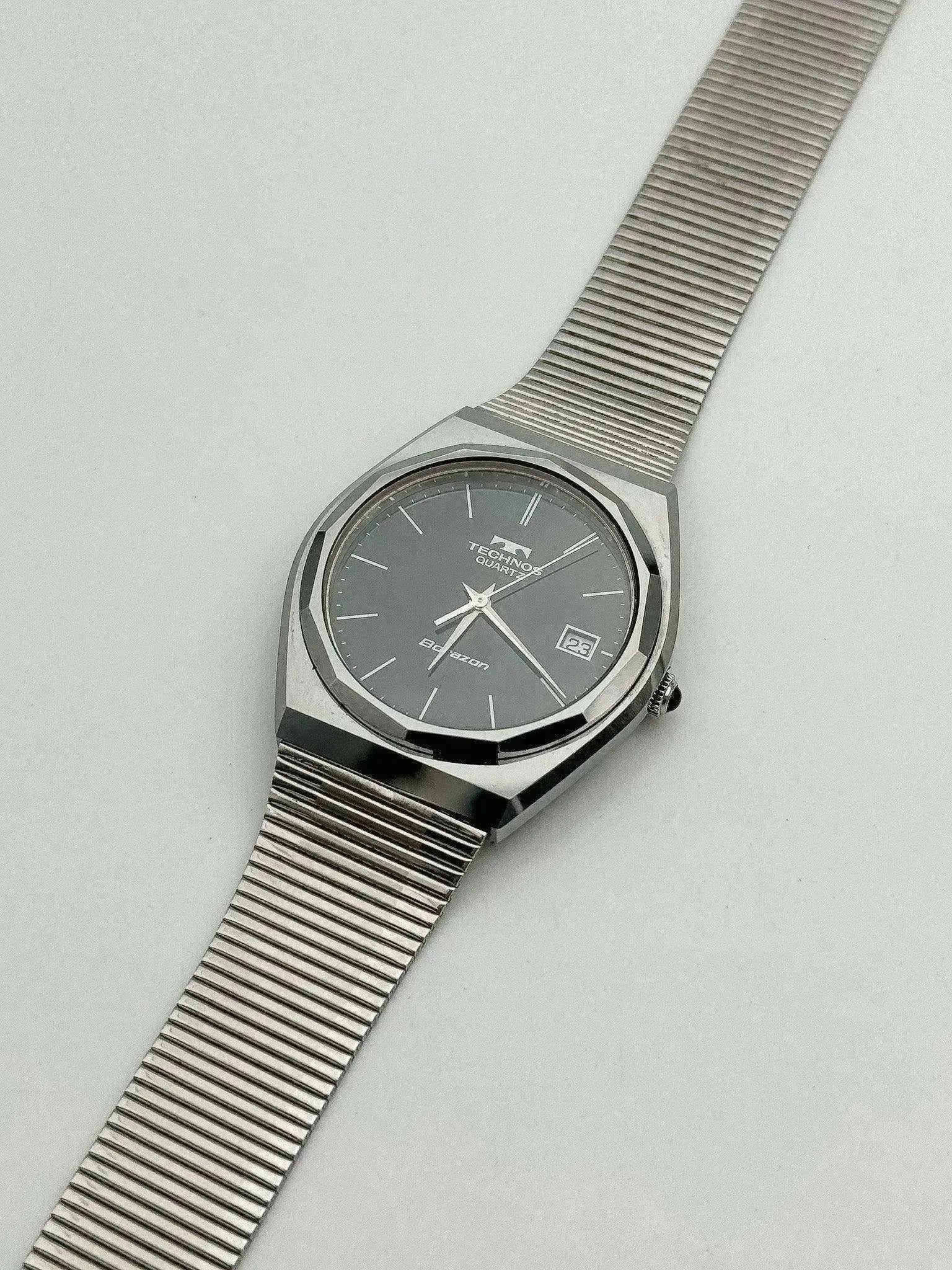Technos - Black Steel - 1980s - Atelier Victor Paris - Vintage Watch Shop Dubai
