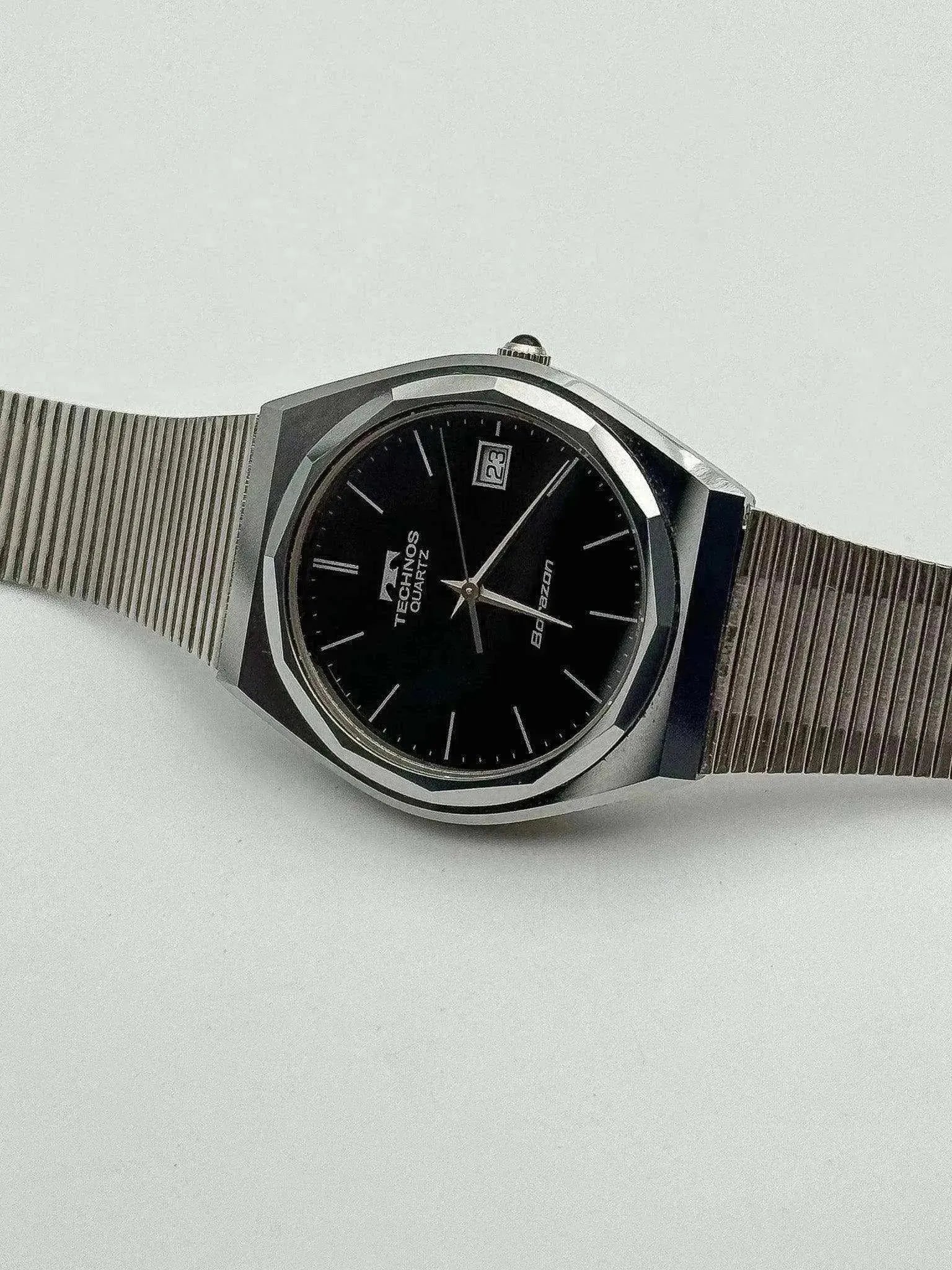 Technos - Black Steel - 1980s - Atelier Victor Paris - Vintage Watch Shop Dubai