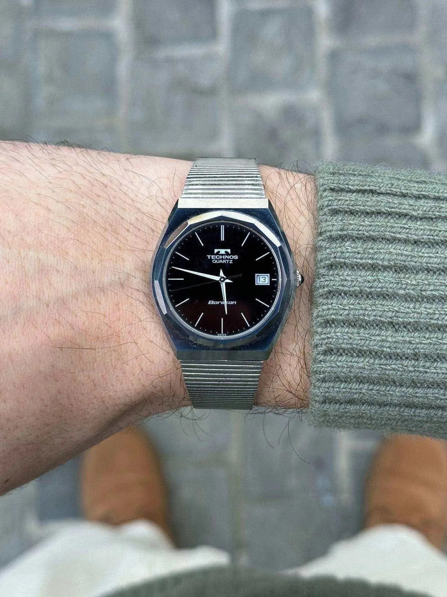 Technos - Black Steel - 1980s - Atelier Victor Paris - Vintage Watch Shop Dubai