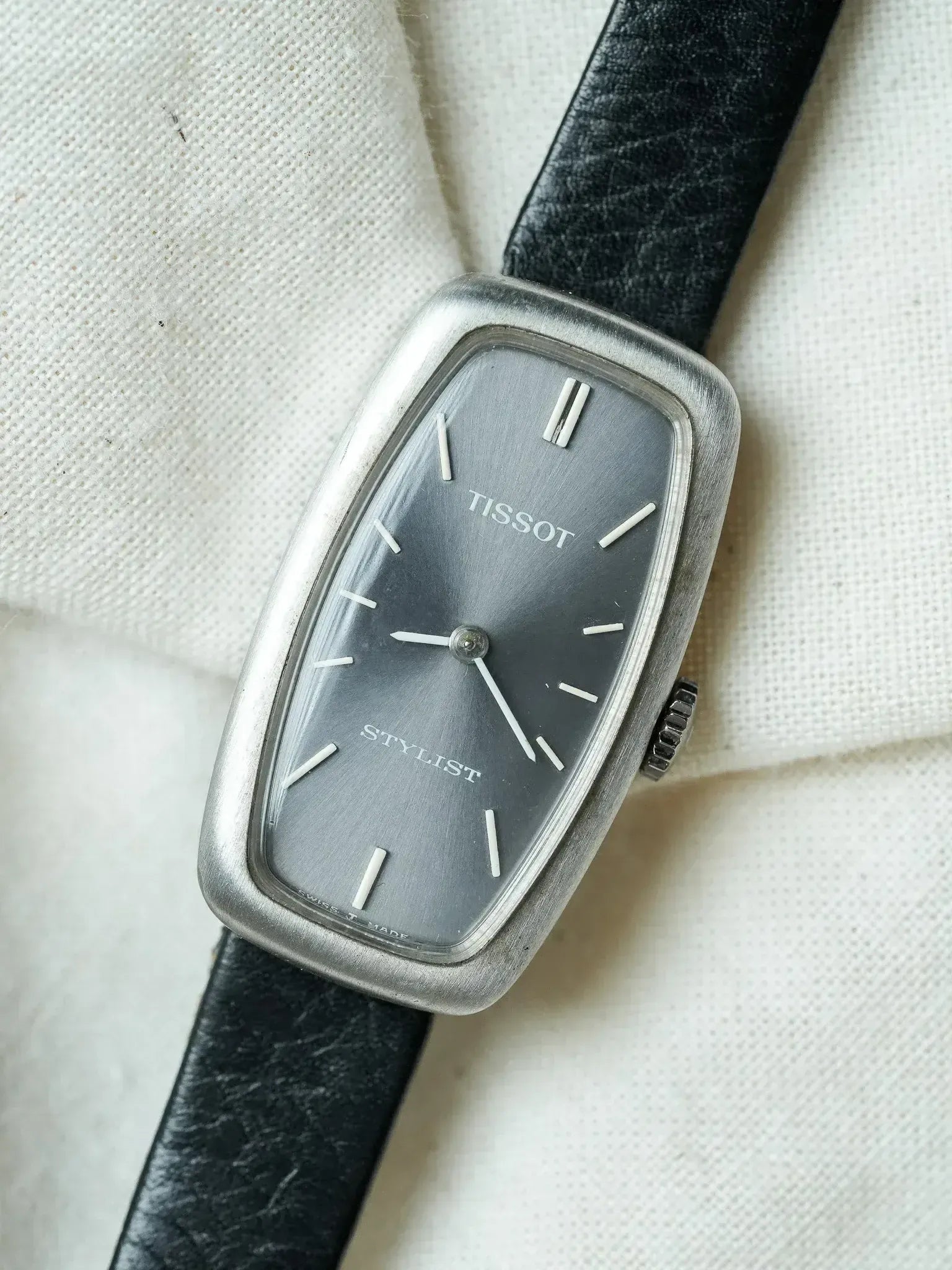 Tissot - Elongated anthracite steel - 1980s