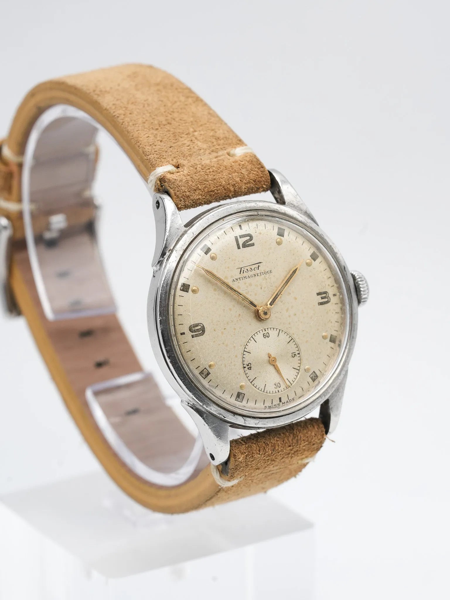 Tissot - Antimagnétique Acier Patine Crème Petite-seconde - 1950s - Atelier Victor Paris - Vintage Watch Shop Dubai