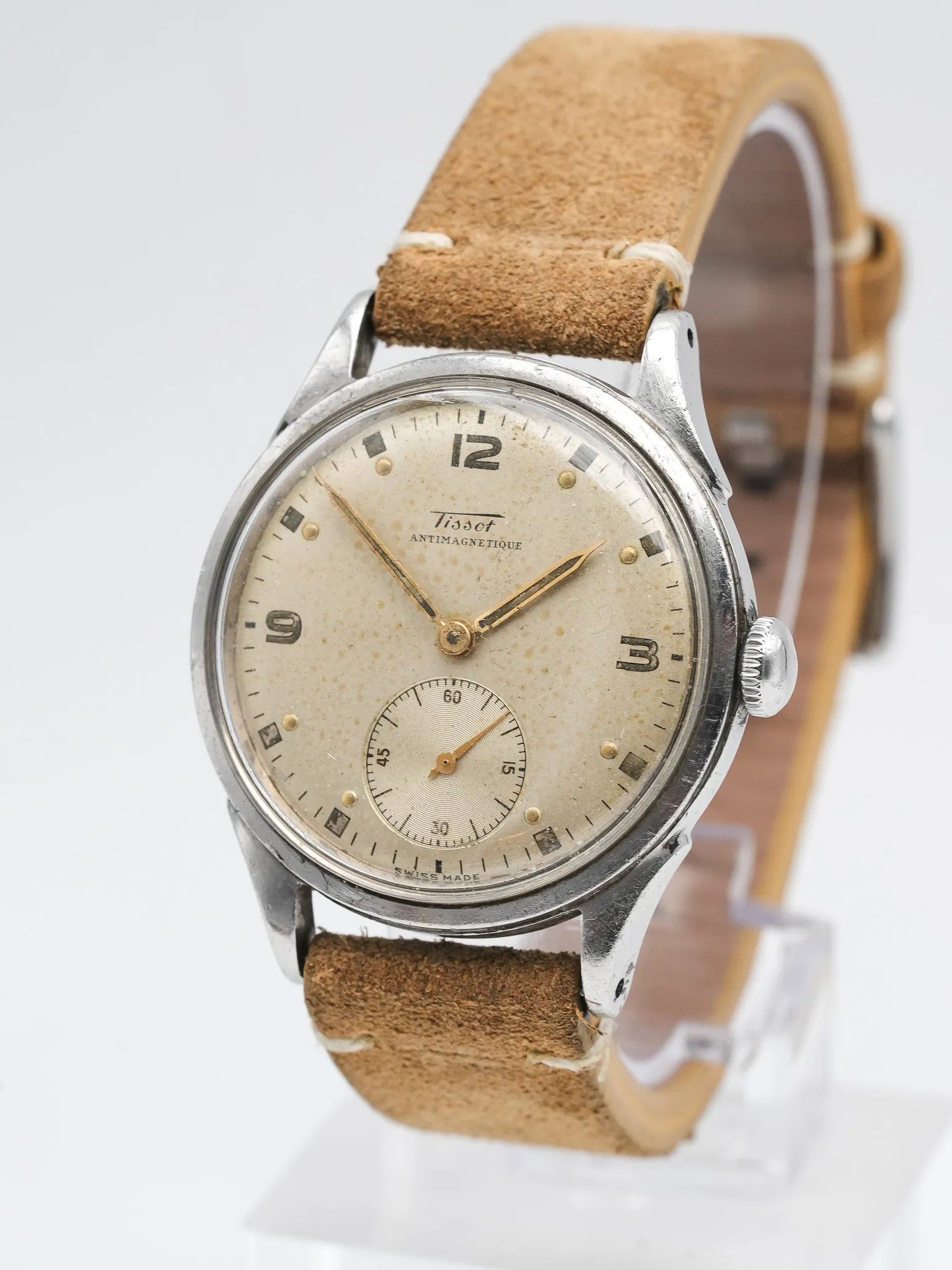 Tissot - Antimagnétique Acier Patine Crème Petite-seconde - 1950s - Atelier Victor Paris - Vintage Watch Shop Dubai