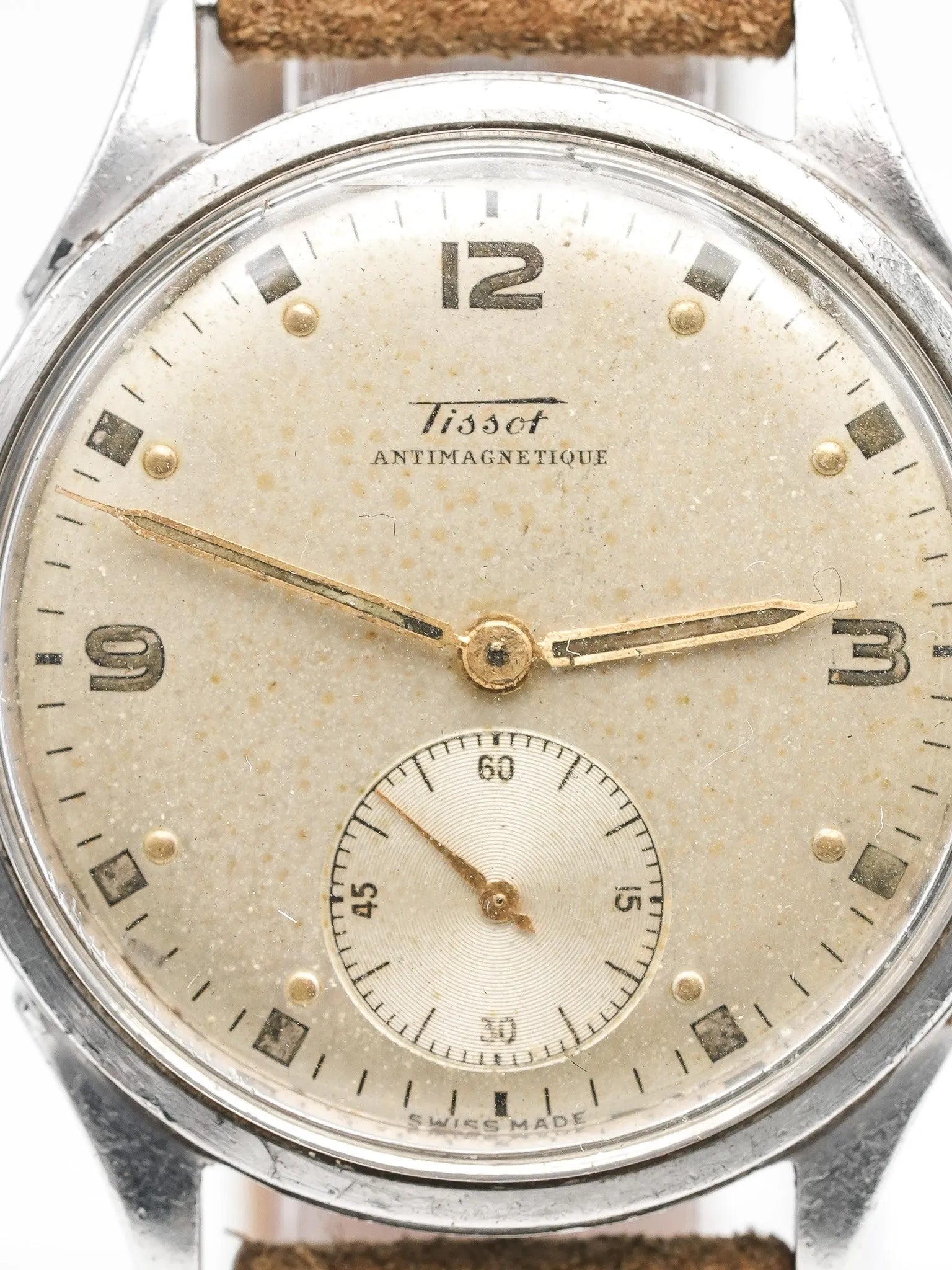 Tissot - Antimagnétique Acier Patine Crème Petite-seconde - 1950s - Atelier Victor Paris - Vintage Watch Shop Dubai