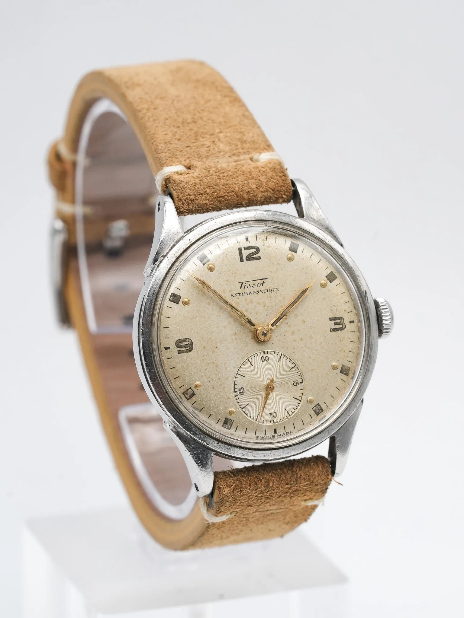 Tissot - Antimagnétique Acier Patine Crème Petite-seconde - 1950s - Atelier Victor Paris - Vintage Watch Shop Dubai