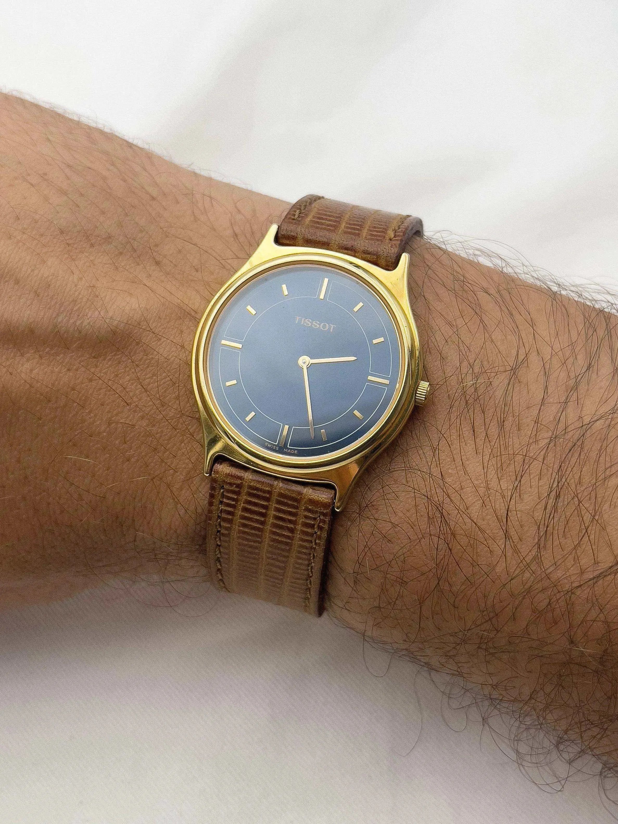 Tissot - Plaqué or bleu - 1990s - Atelier Victor Paris - Vintage Watch Shop Dubai