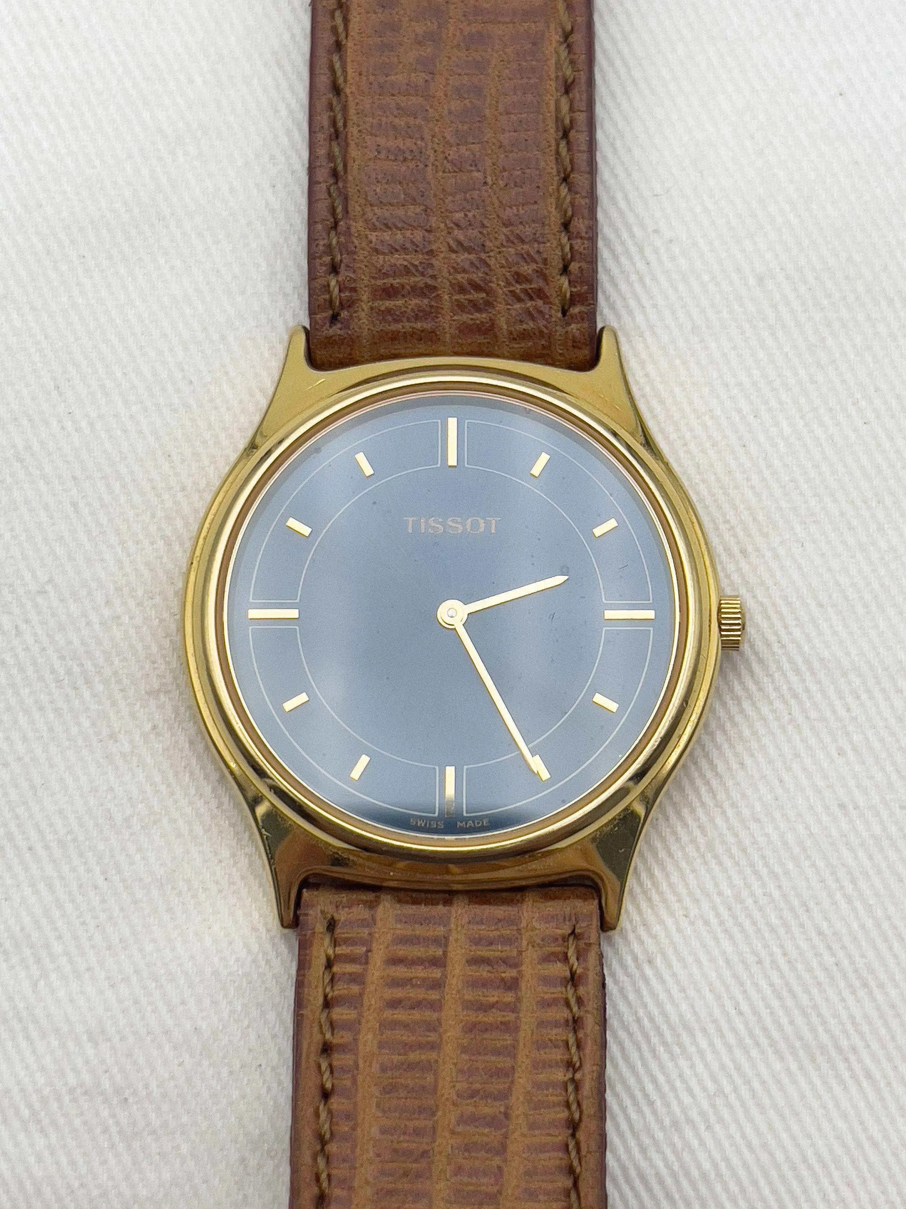 Tissot - Plaqué or bleu - 1990s - Atelier Victor Paris - Vintage Watch Shop Dubai
