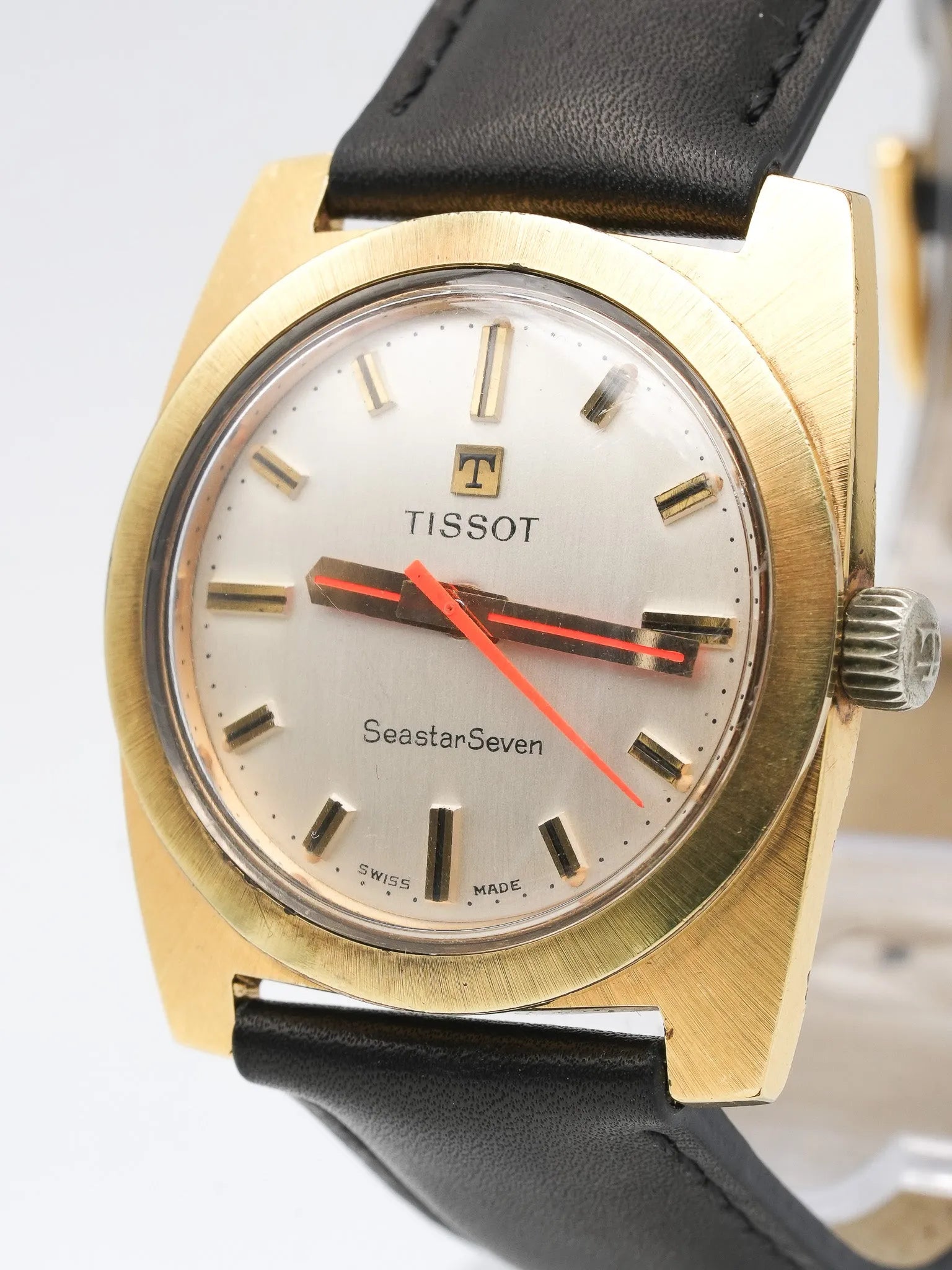 Tissot - Seastar Seven Plaqué or trotteuse Orange - 1970s - Atelier Victor Paris - Vintage Watch Shop Dubai
