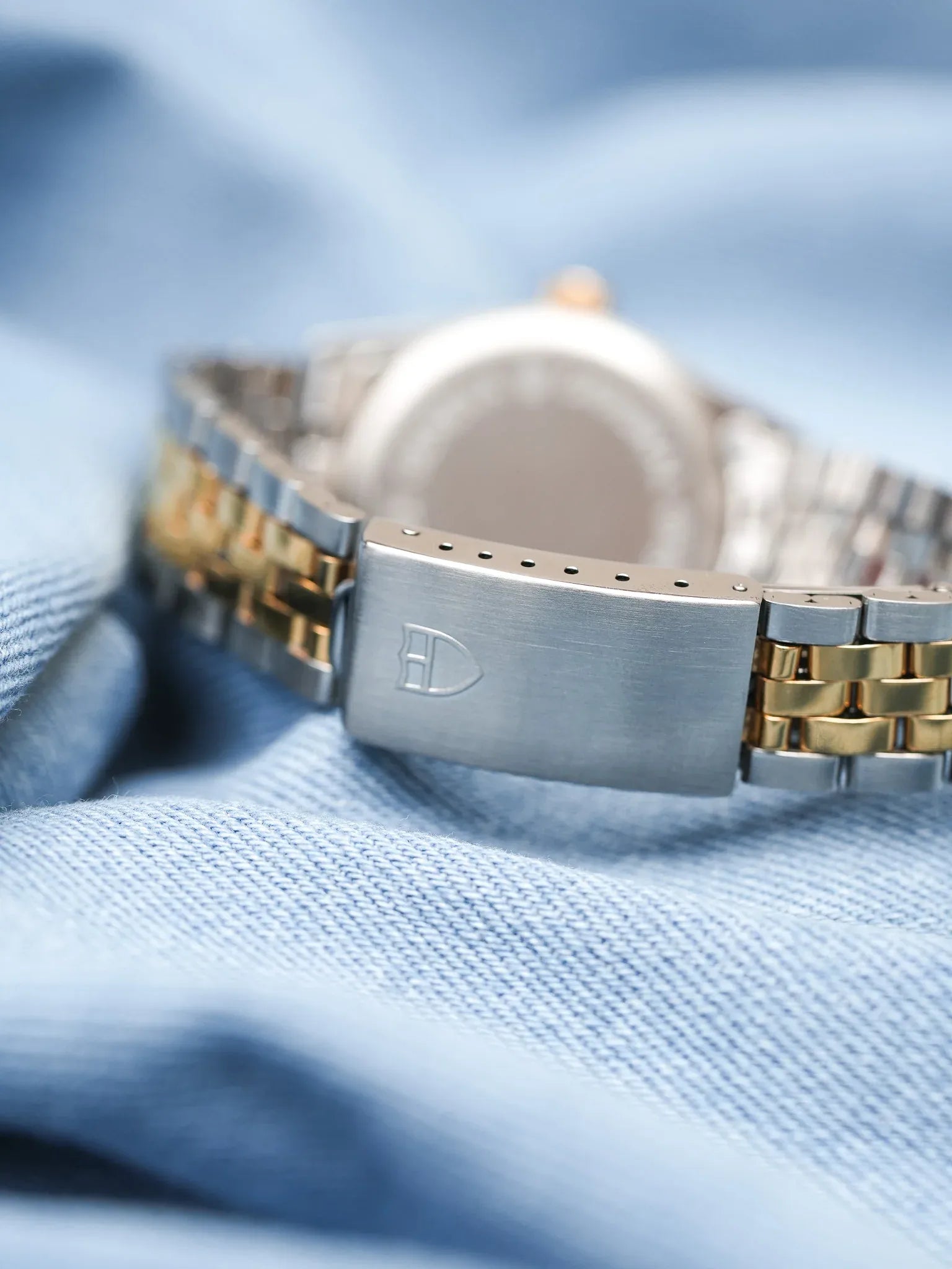 Tudor x Rolex - Prince Oysterdate Blanc Romain Cannelée Acier Or - 1990s - Atelier Victor - Vintage  Shop