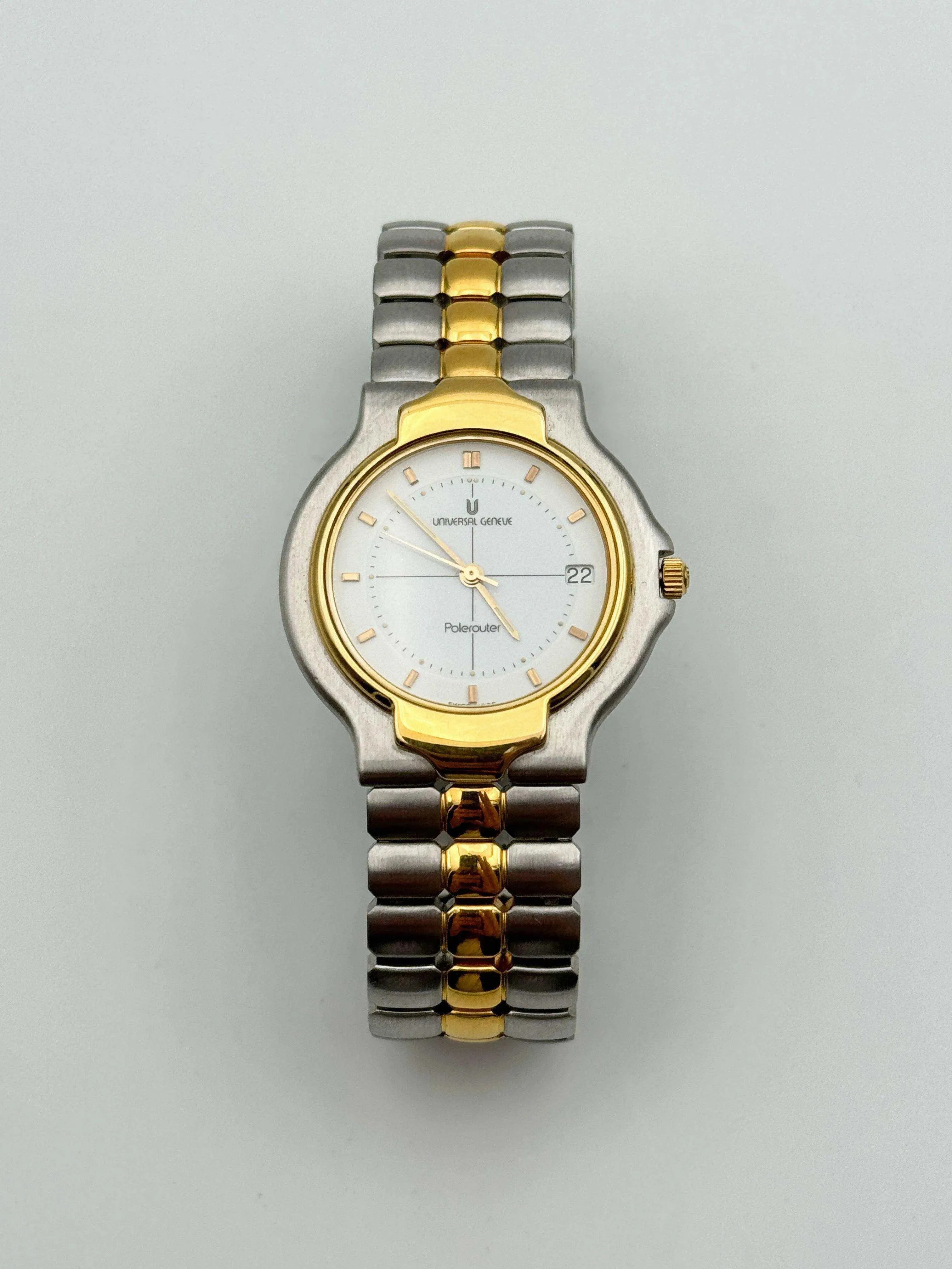 Universal Genève - Polerouter Gold & Steal Quartz - 1980s - Atelier Victor Paris - Vintage Watch Shop Dubai