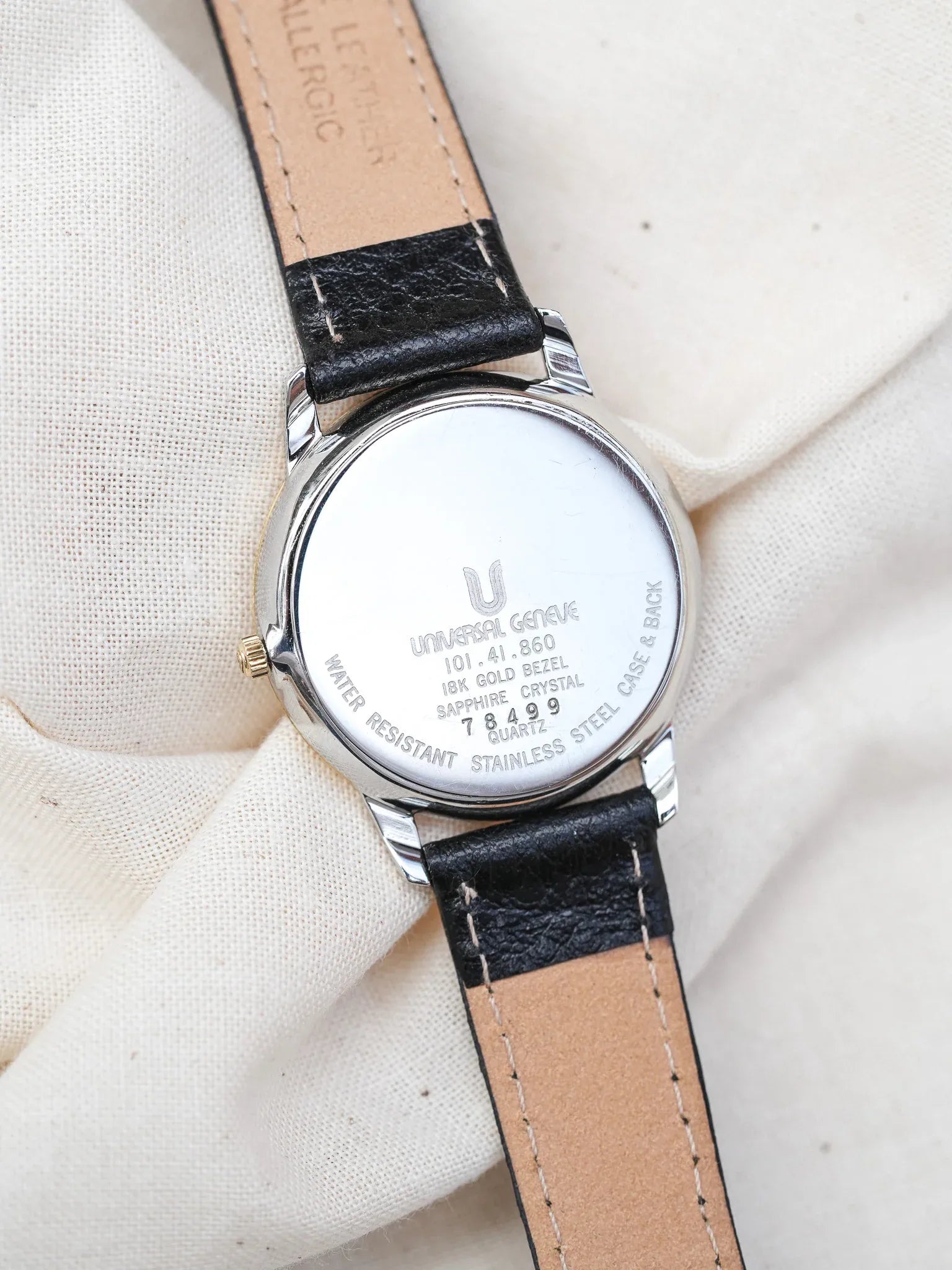 Universal Genève - Triple Calendar Phase de lune acier lunette guillochée or 18k - 1990s - Atelier Victor