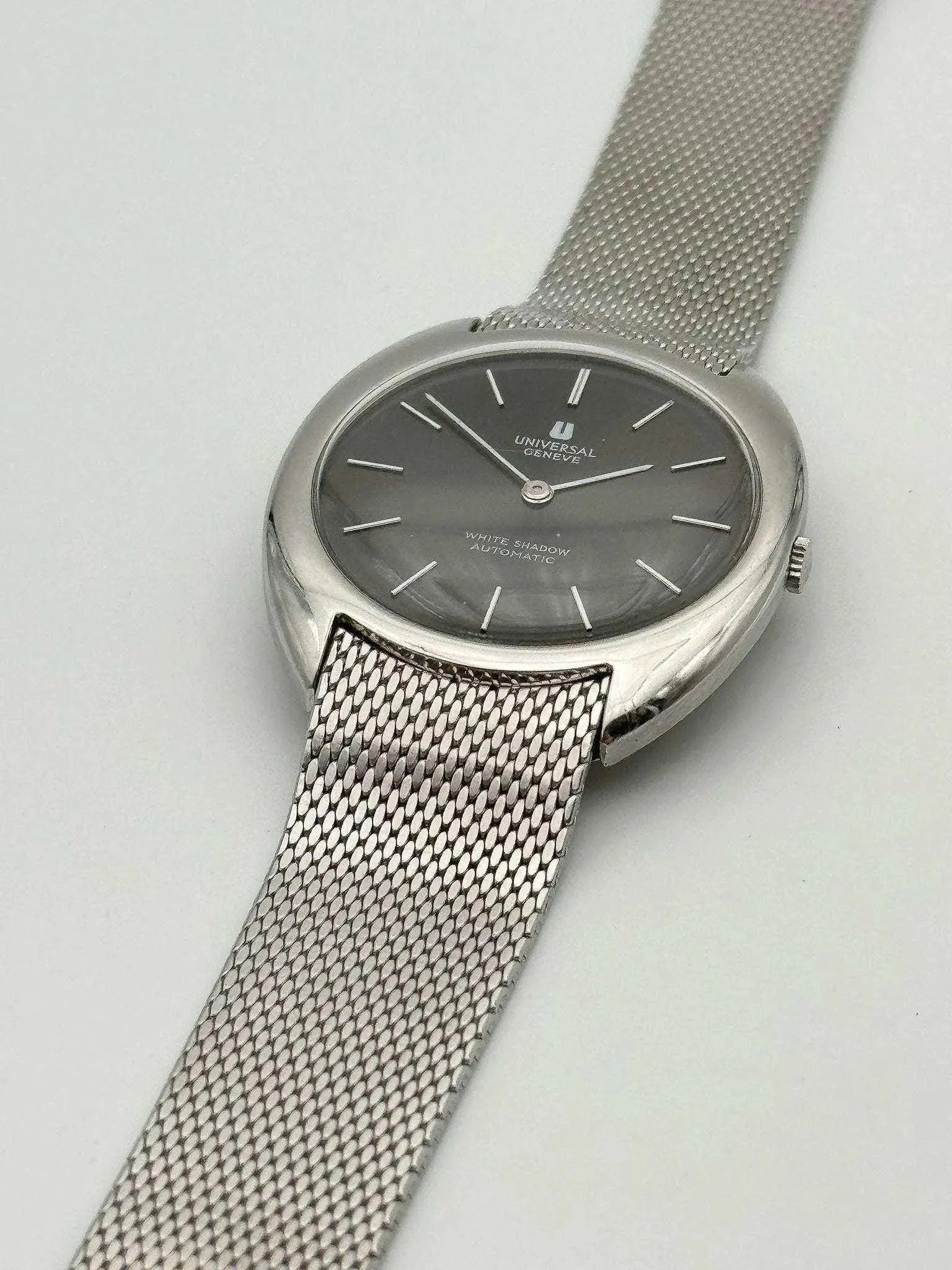 Universal Genève - White Shadow Black Full Steel - 1960s - Atelier Victor Paris - Vintage Watch Shop Dubai