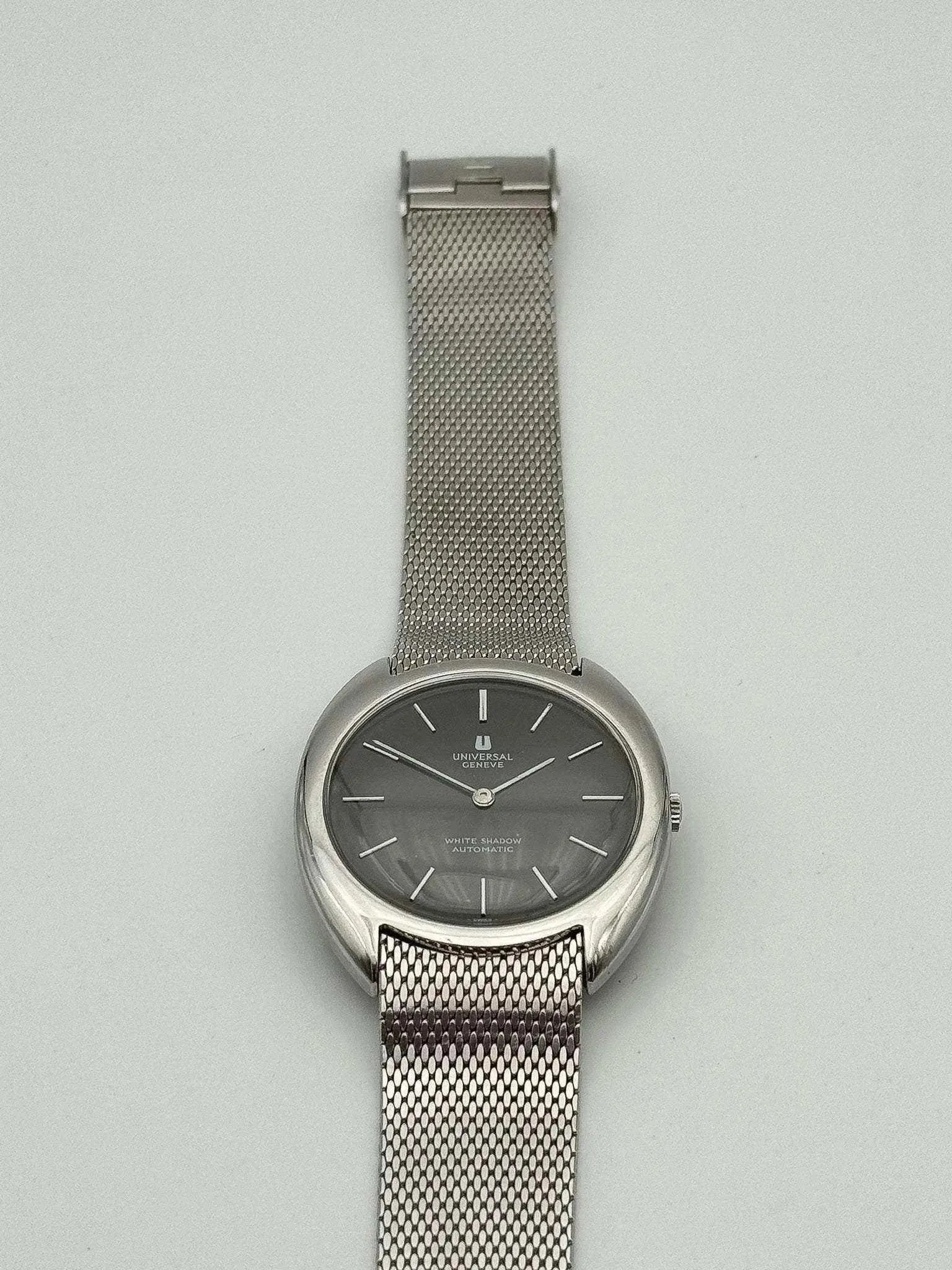 Universal Genève - White Shadow Black Full Steel - 1960s - Atelier Victor Paris - Vintage Watch Shop Dubai