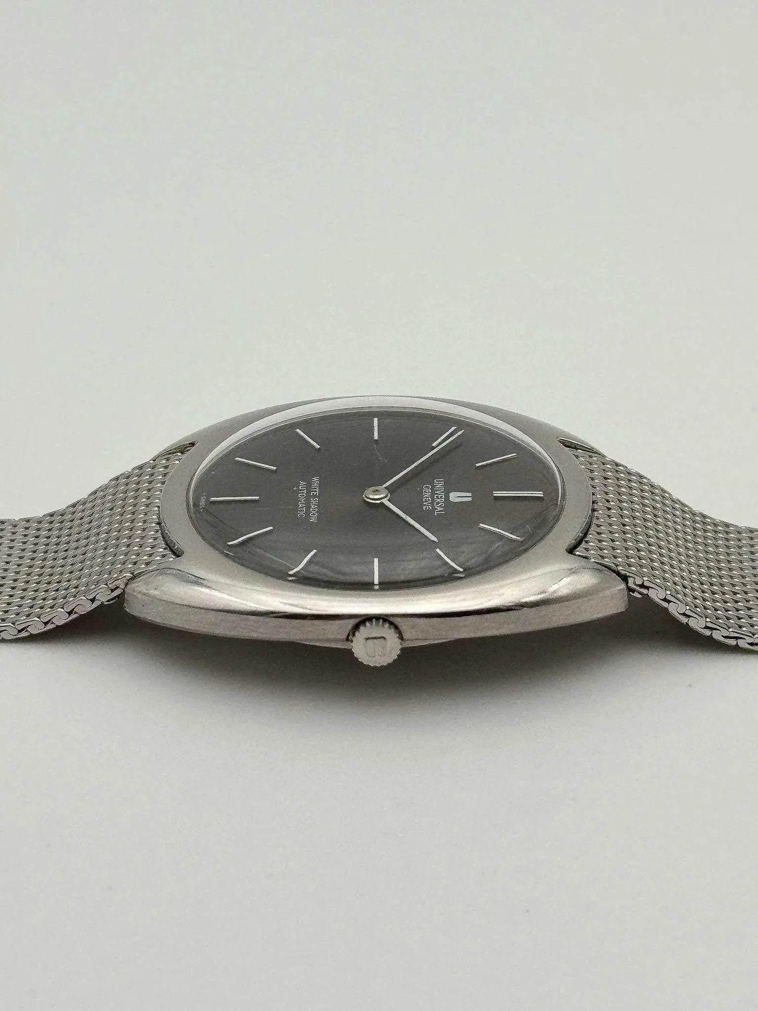 Universal Genève - White Shadow Black Full Steel - 1960s - Atelier Victor Paris - Vintage Watch Shop Dubai
