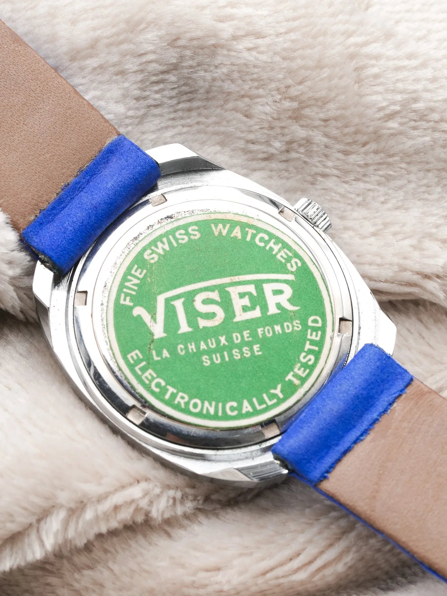 Viser - Incabloc Bleu Blanc Date - 1980s - Atelier Victor Paris - Vintage Watch Shop Dubai