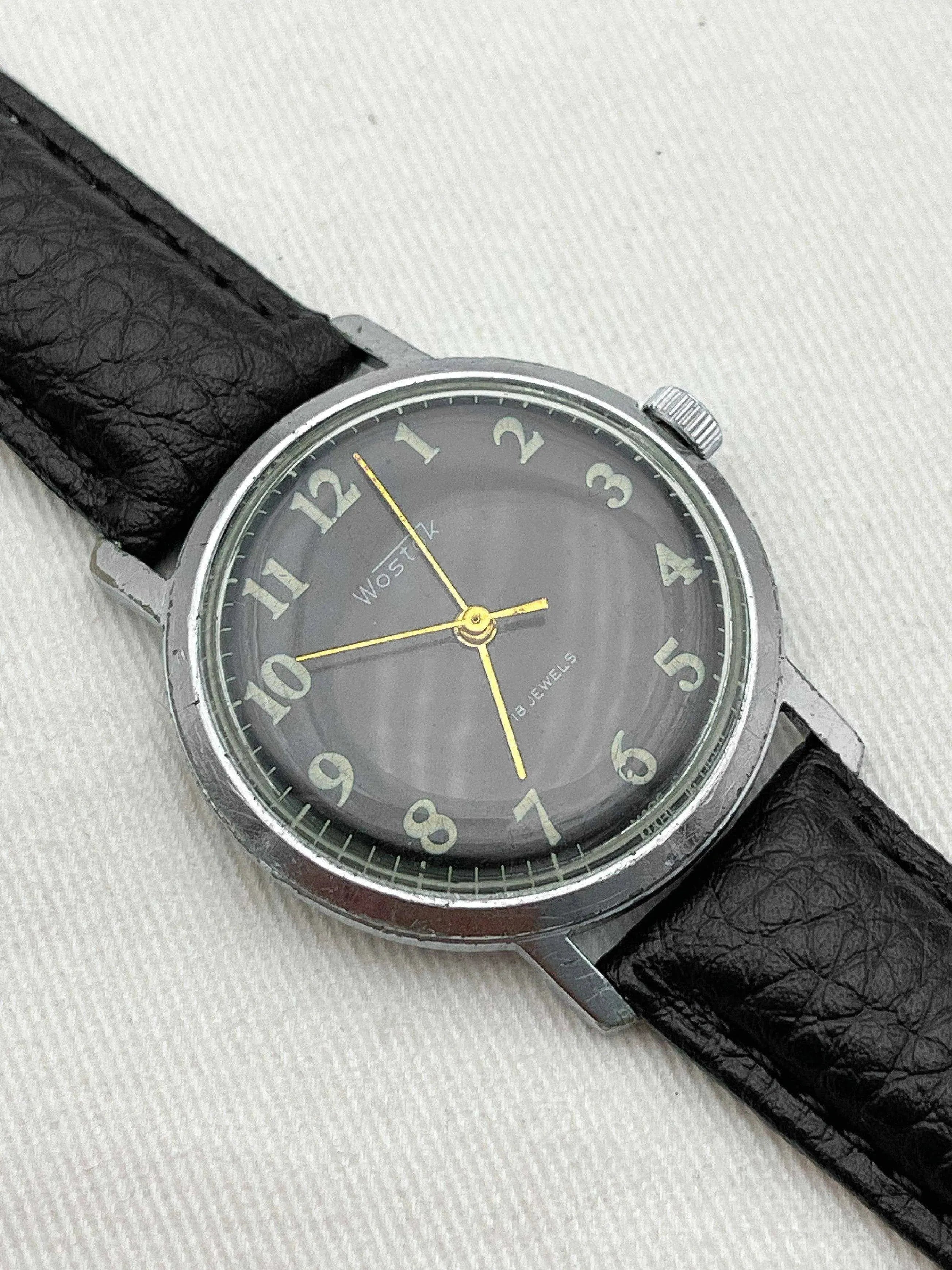 Vostok - Black Dial Arabic - 1960s - Atelier Victor Paris - Vintage Watch Shop Dubai