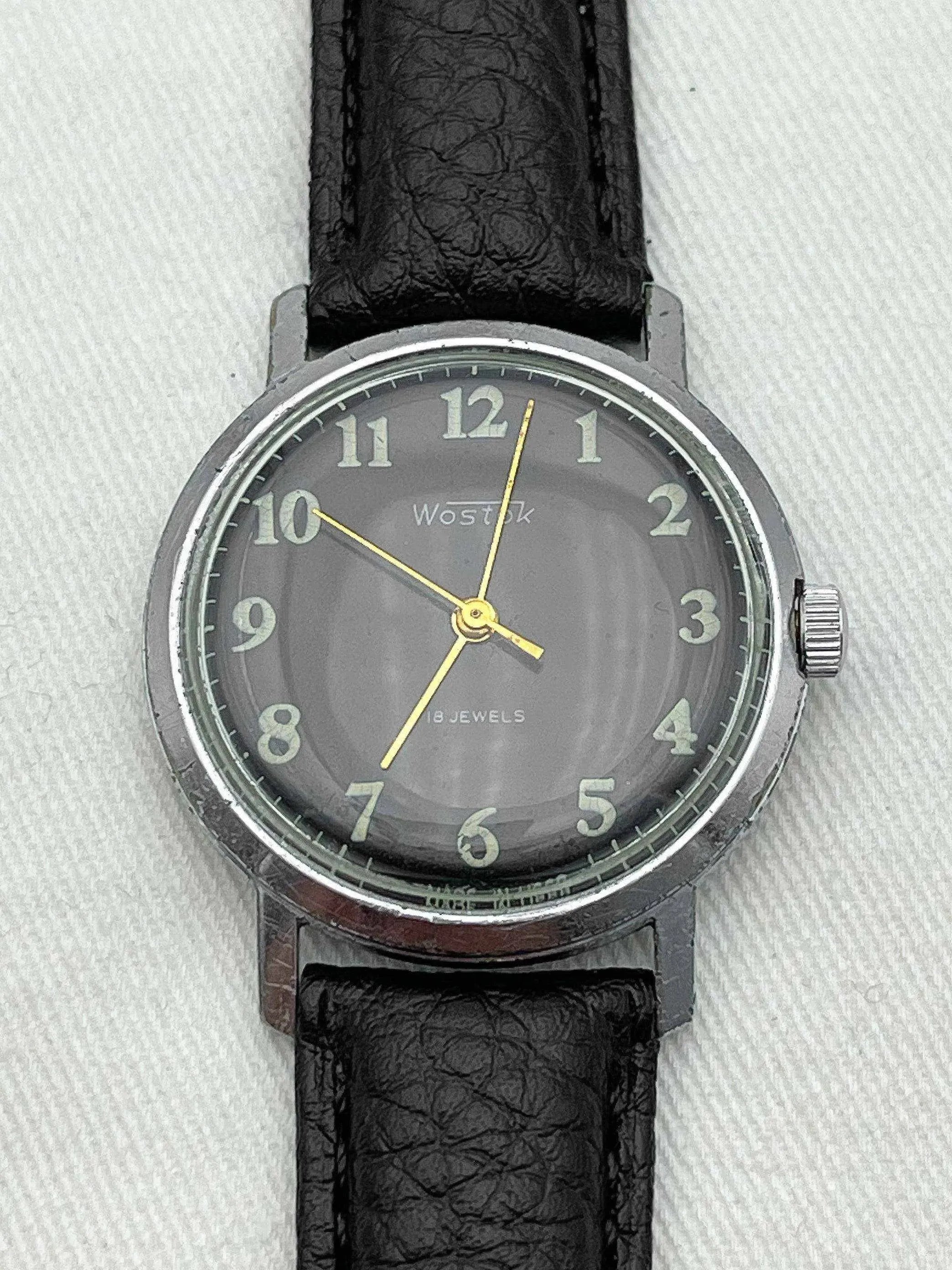 Vostok - Black Dial Arabic - 1960s - Atelier Victor Paris - Vintage Watch Shop Dubai